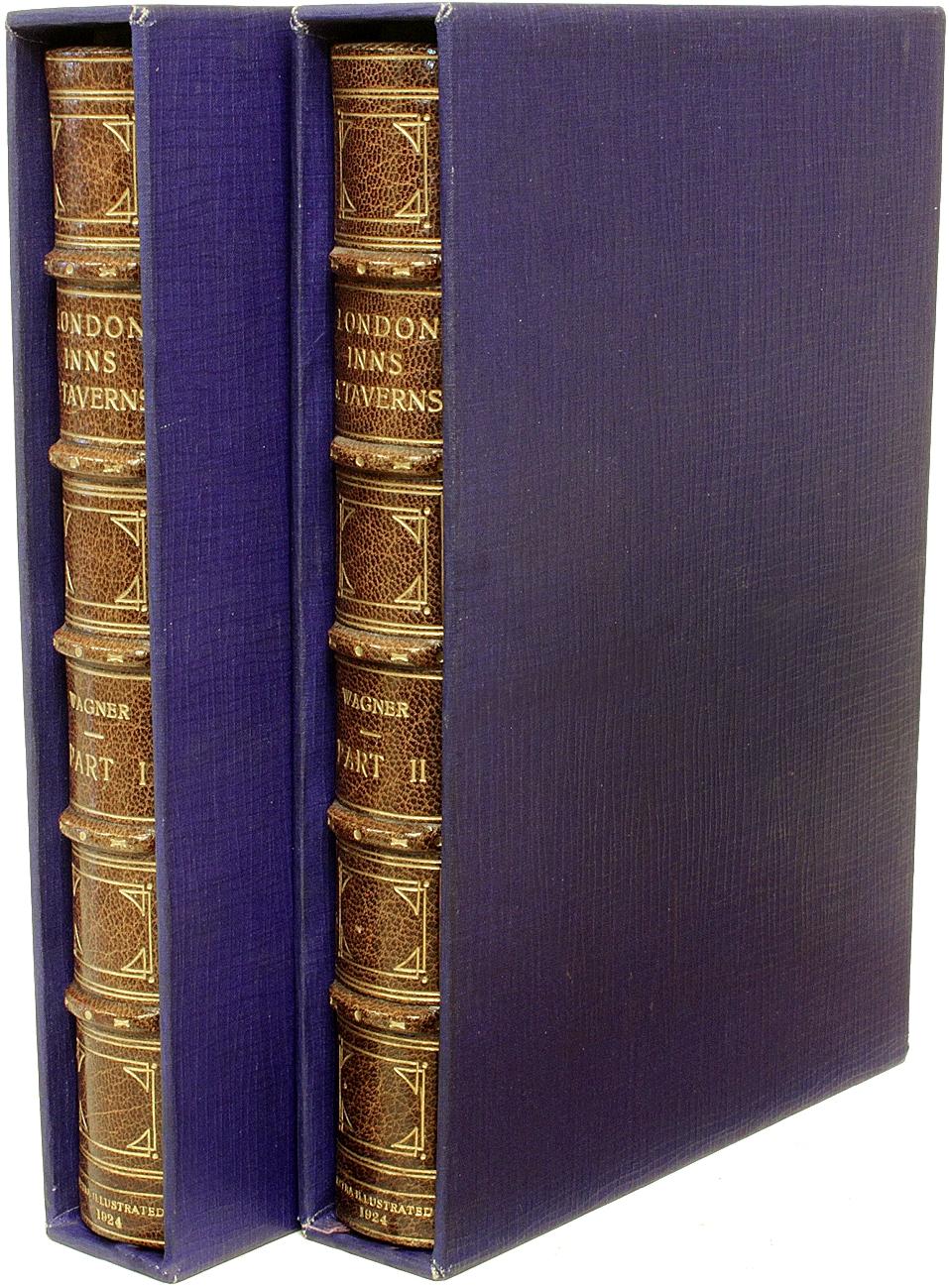 Leather Wagner. London Inns & Taverns. 1st Ed Extra Illustrated in a Fine Onlay Binding!