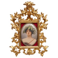 Plaque de porcelaine Wagner représentant Daphné par C.M. Hutschenreuther