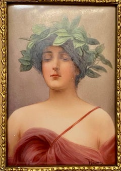 Wagner Porcelain Plaque Portrait of 'Daphne' by C.M. Hutschenreuther
