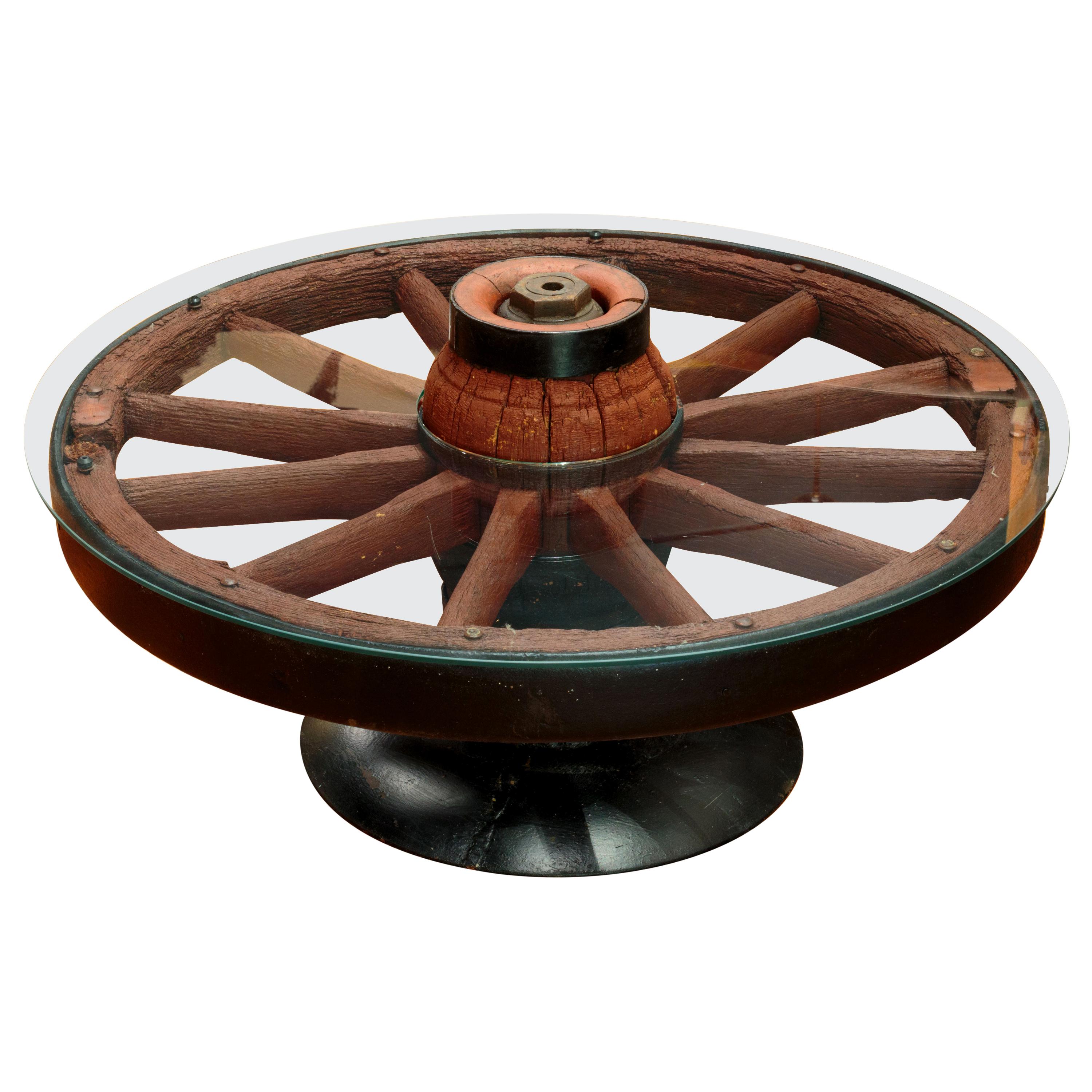 Table basse Wagon Wheel en vente