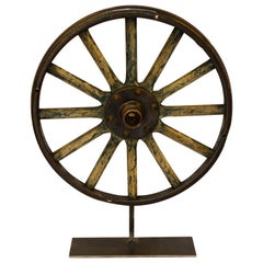Vintage Wagon Wheel on Stand