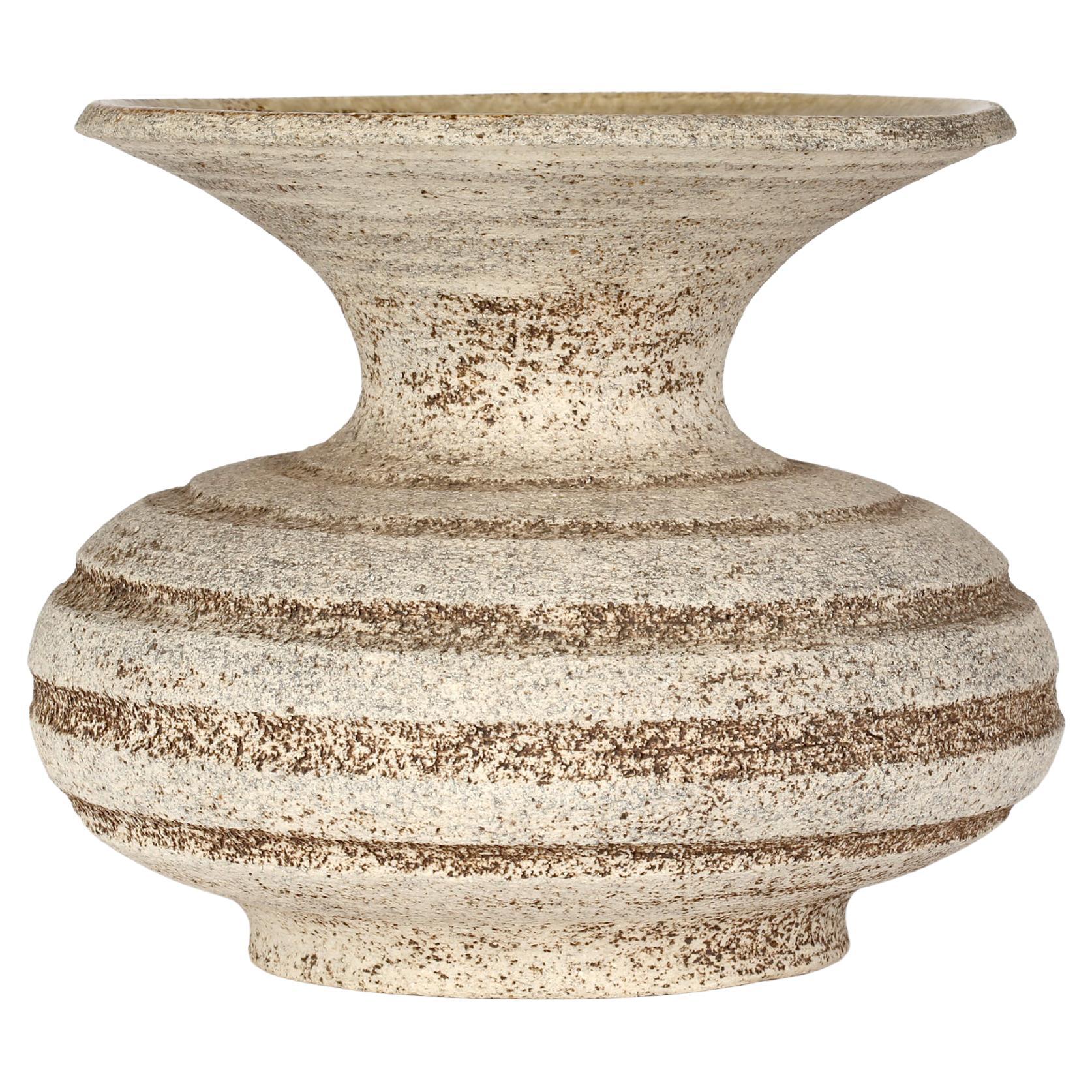 Waistel Cooper Studio Pottery Textured Banded Pattern Vase