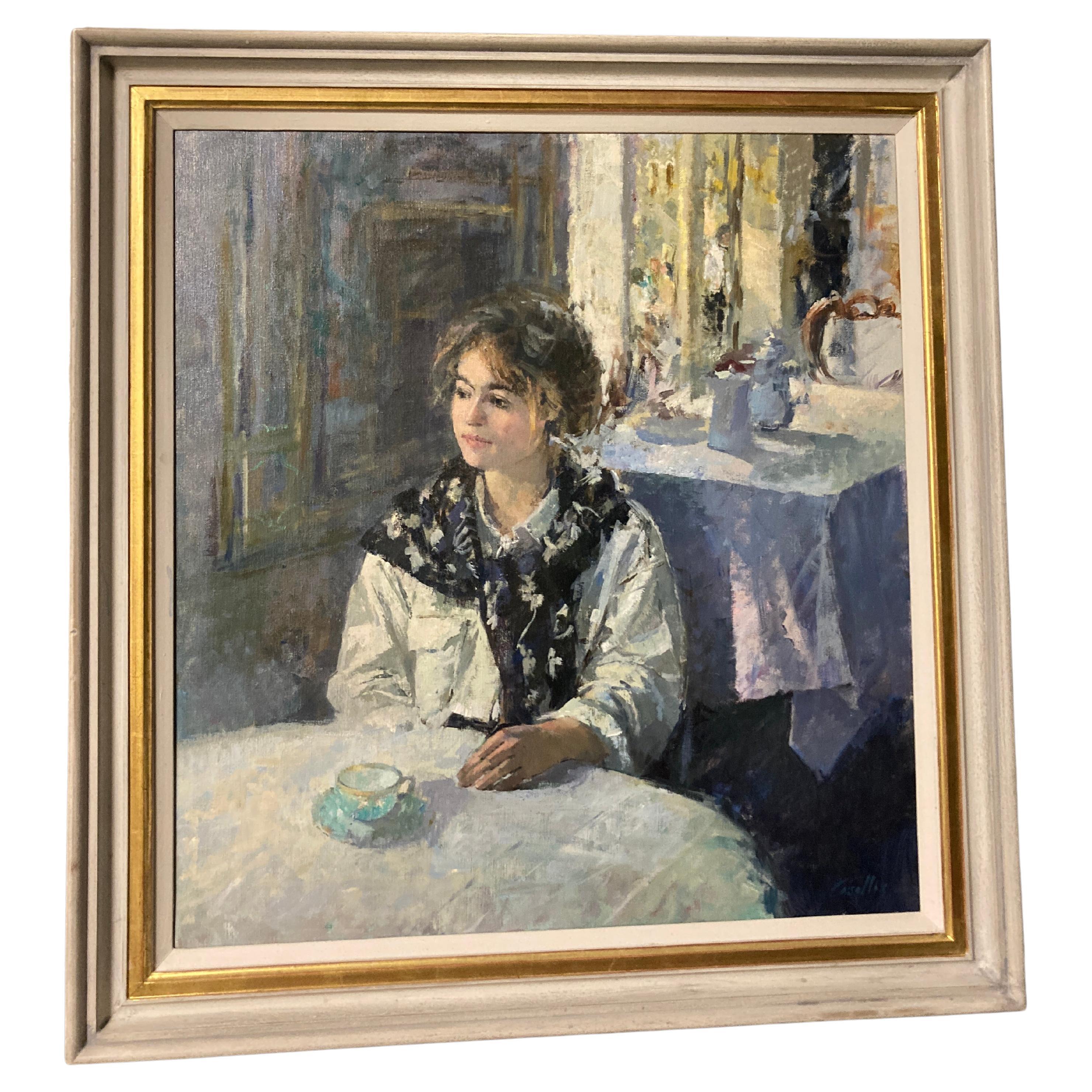 WAITING AT FLORIAN'S, VENICE by Jane Corsellis (b 1940)  For Sale