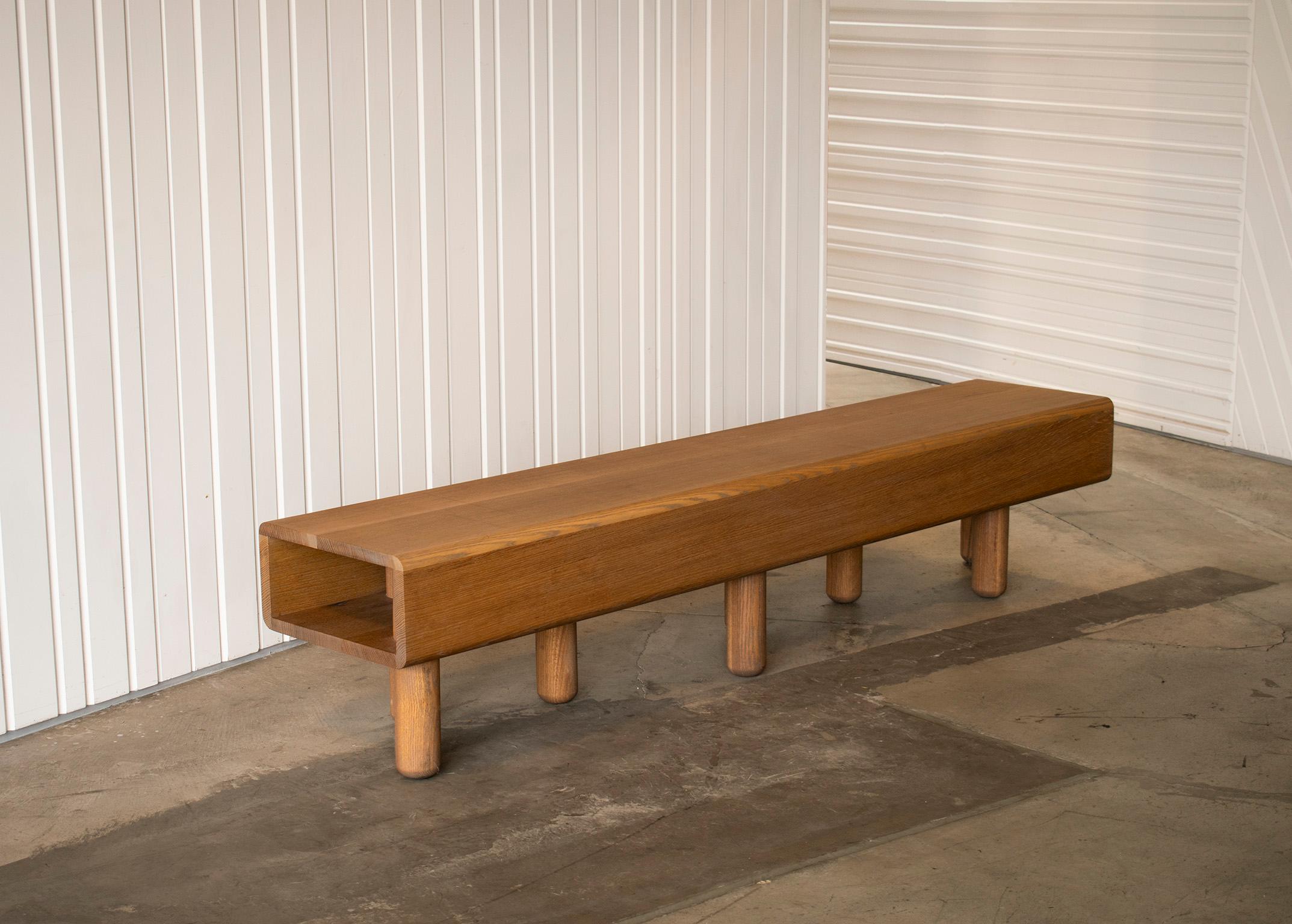 American Waiting Bench in White Oak For Sale