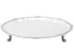 Wakely & Wheeler Vintage English Sterling Silver Salver Lindisfarne Style