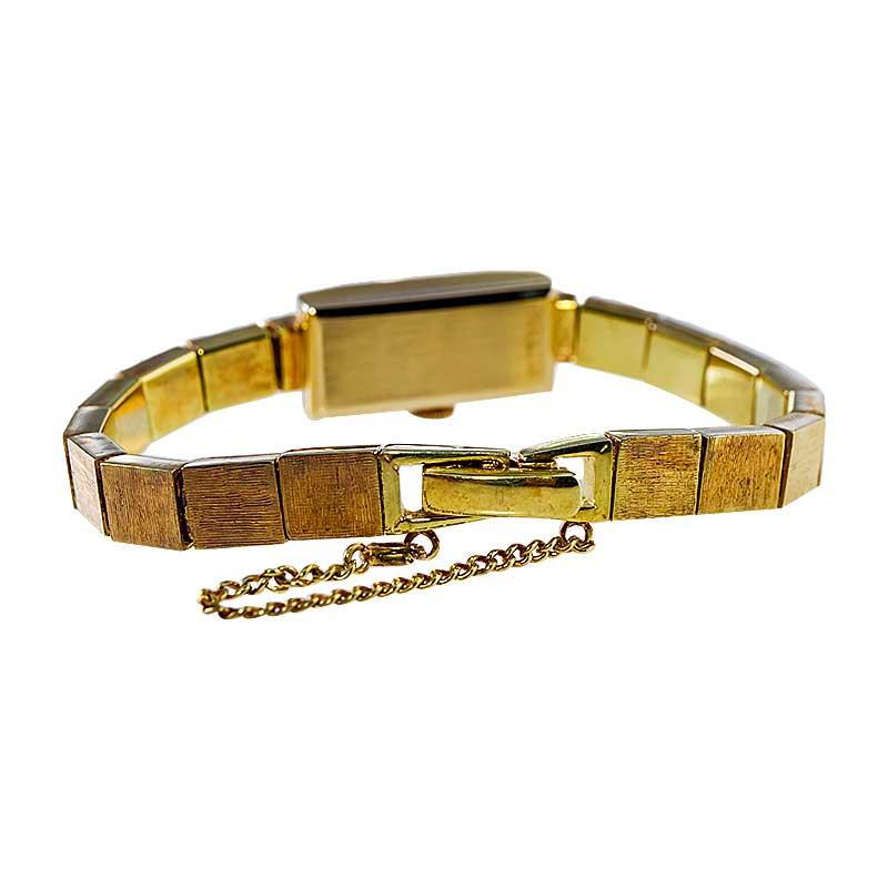 Women's Wakmann, Breitling, 14Kt. Solid Gold Art Deco Style Bracelet Watch, circa 1960s