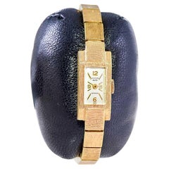 Wakmann, Breitling, 14Kt. Solid Gold Art Deco Style Bracelet Watch, circa 1960s