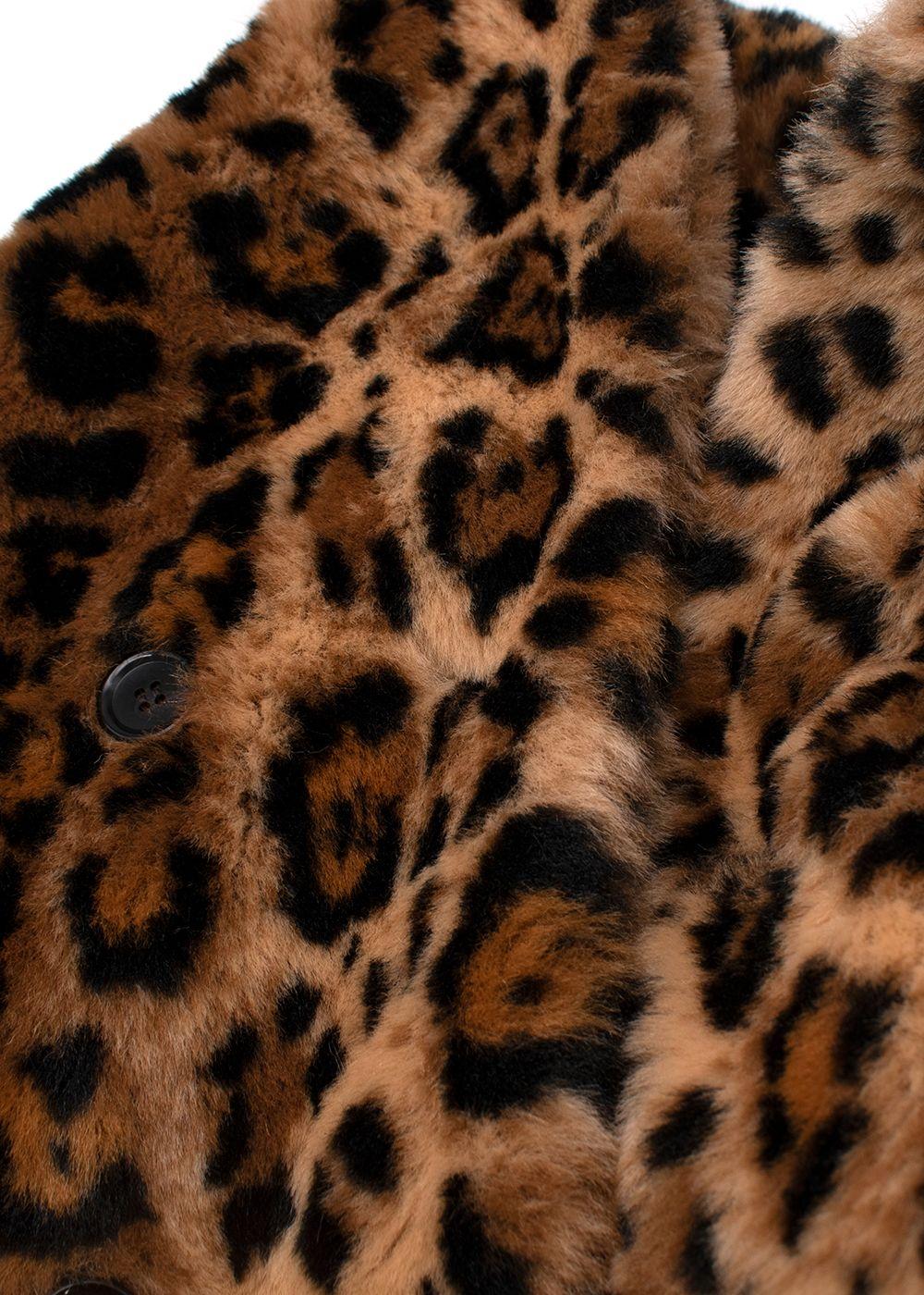 Women's or Men's Wako Maria Guilty Parties Faux-Leopard Fur Coat - Size XS For Sale