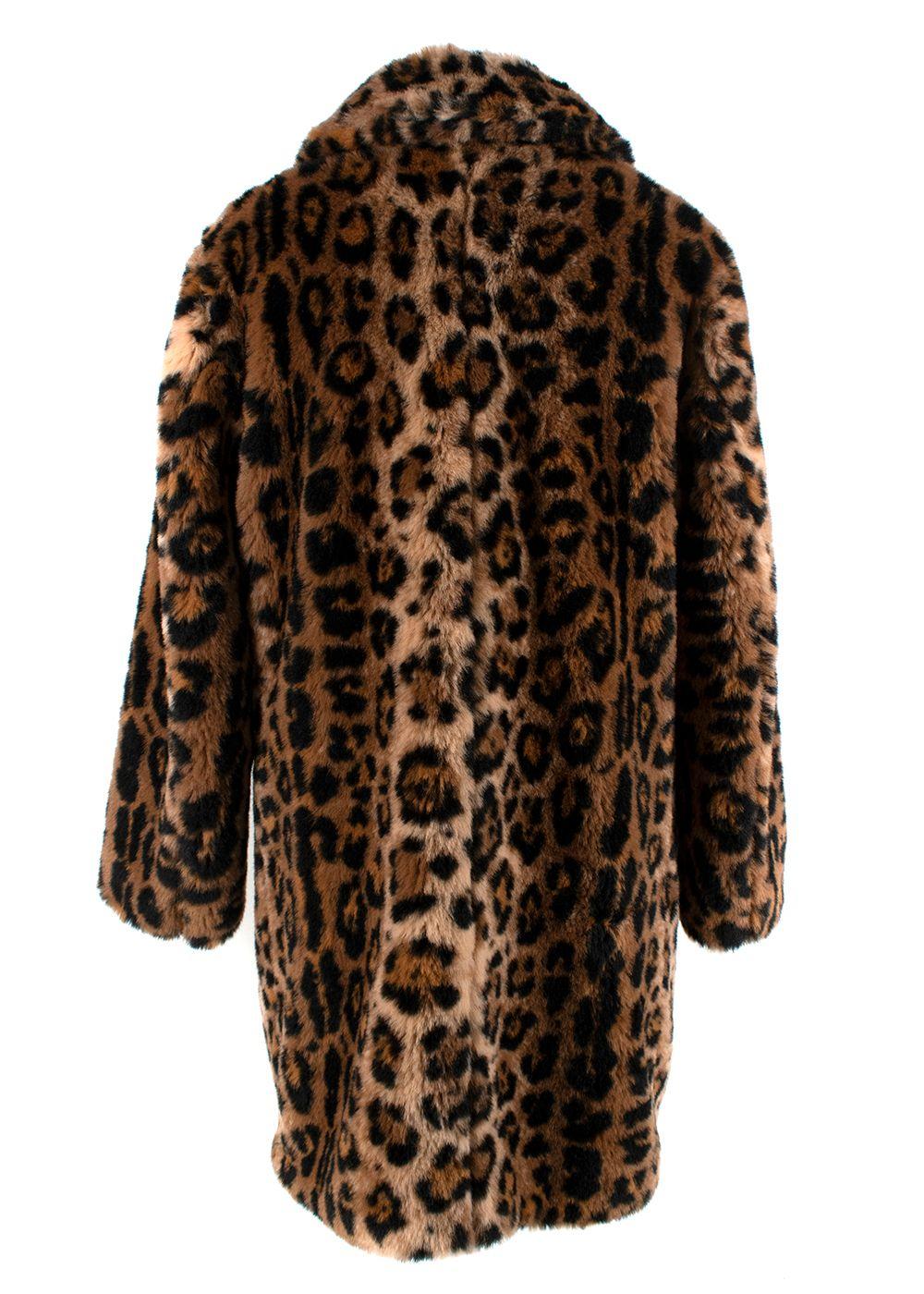 Wako Maria Guilty Parties Faux-Leopard Fur Coat - Size XS For Sale 1