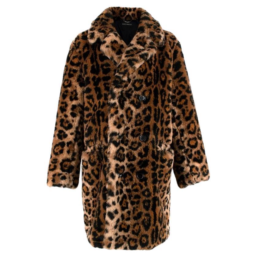 Wako Maria Guilty Parties Faux-Leopard Fur Coat - Size XS For Sale