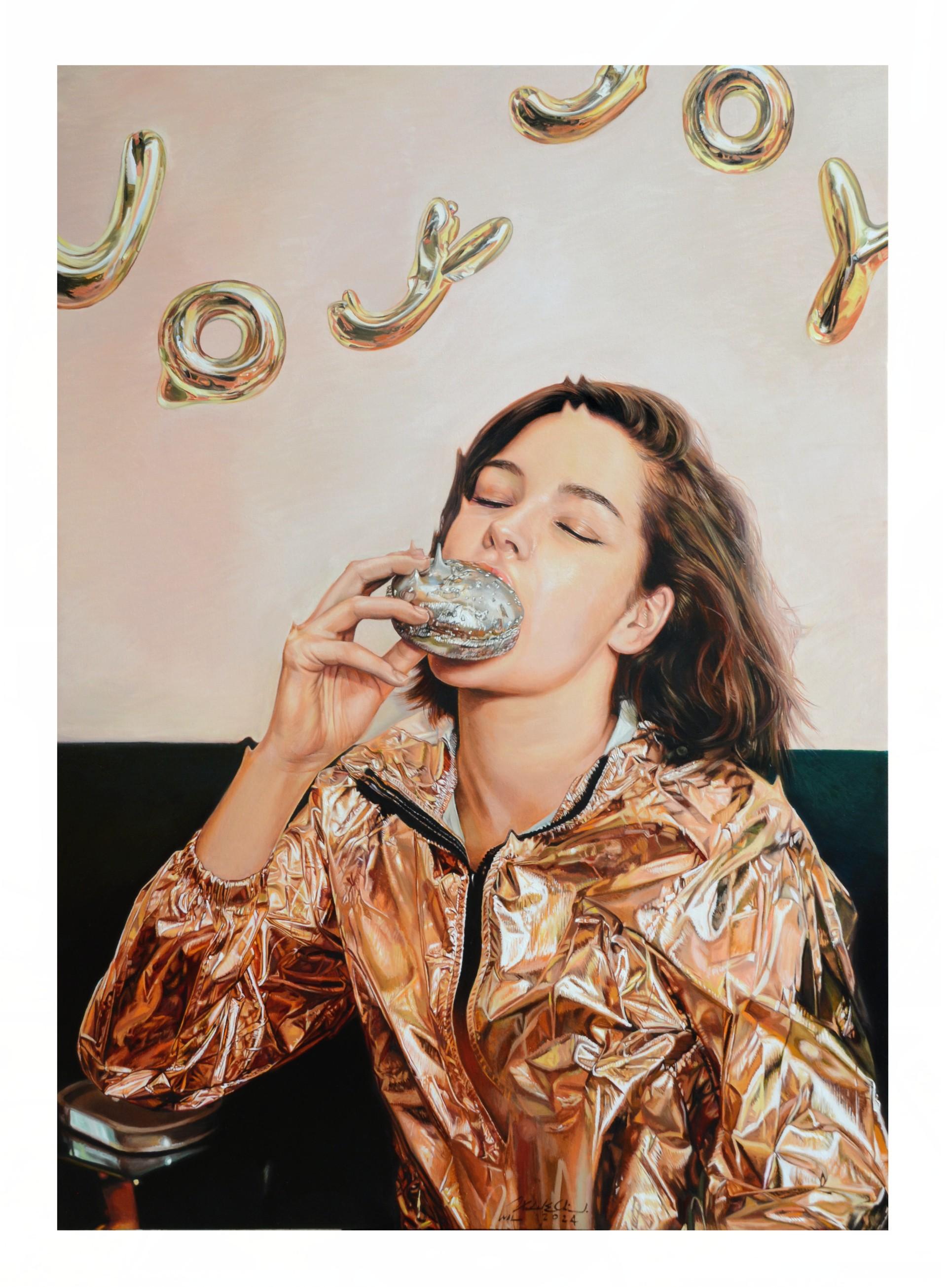 Wal Chirachaisakul Figurative Painting – Freude Freude