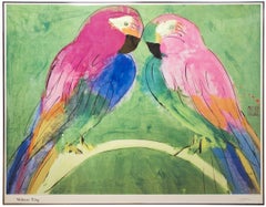 1990 Walasse Ting 'Two Parrots' Contemporary Multicolor France Offset Lithograph