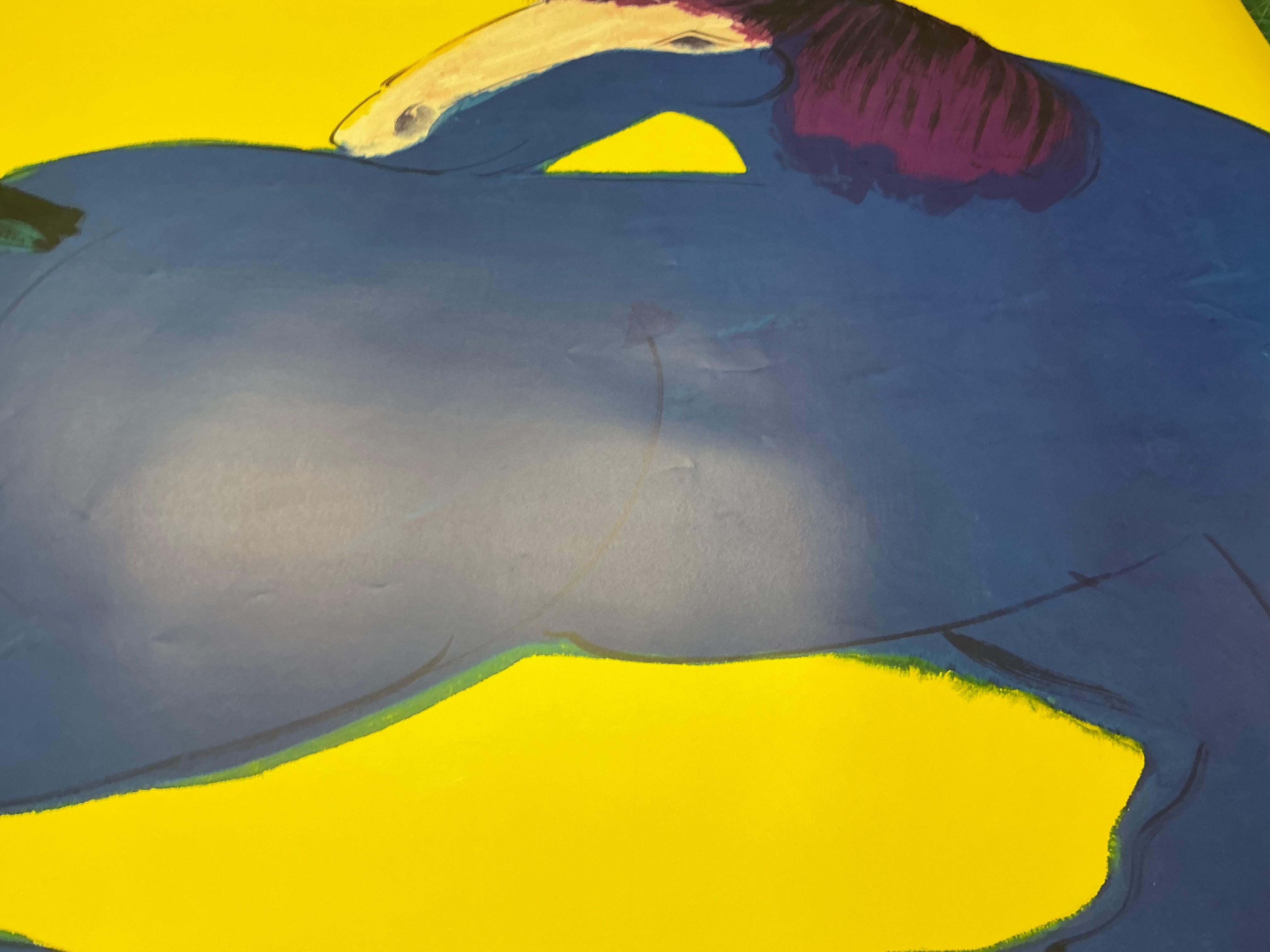 Blue Horse Offset Print by Walasse Ting, Contemporary, 1990
