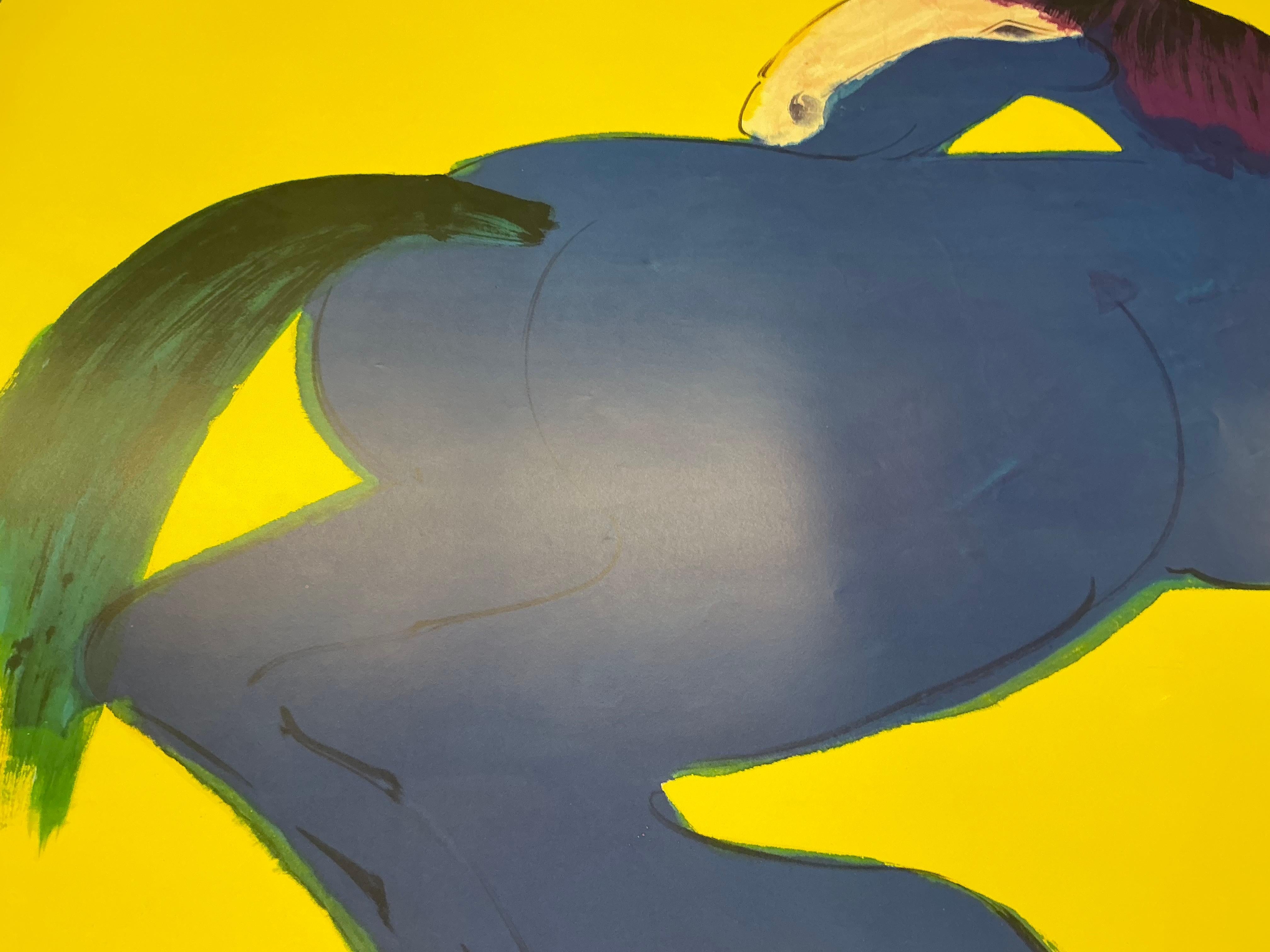 Blue Horse Offset Print by Walasse Ting, Contemporary, 1990