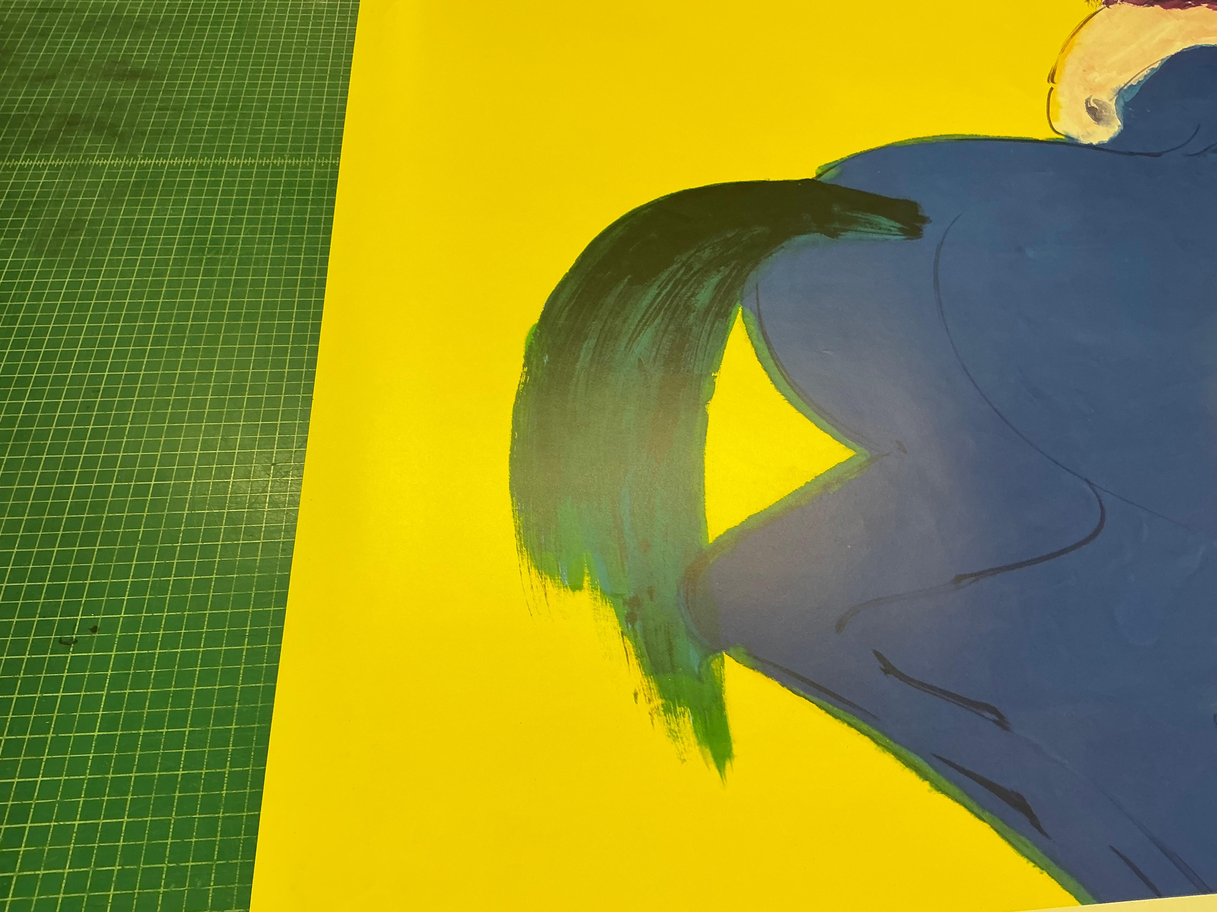 Blue Horse Offset Print by Walasse Ting, Contemporary, 1990