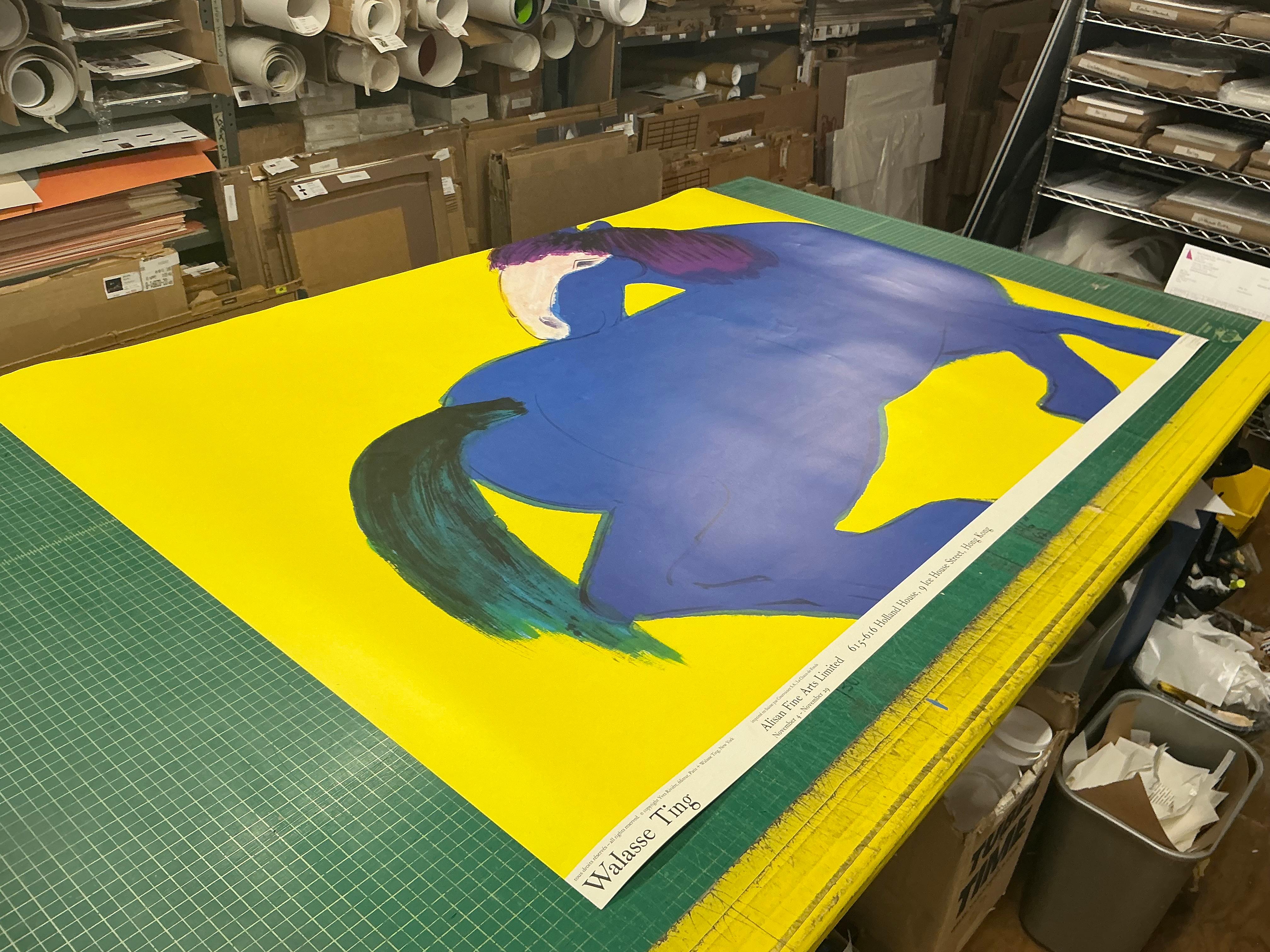 Blue Horse Offset Print by Walasse Ting, Contemporary, 1990