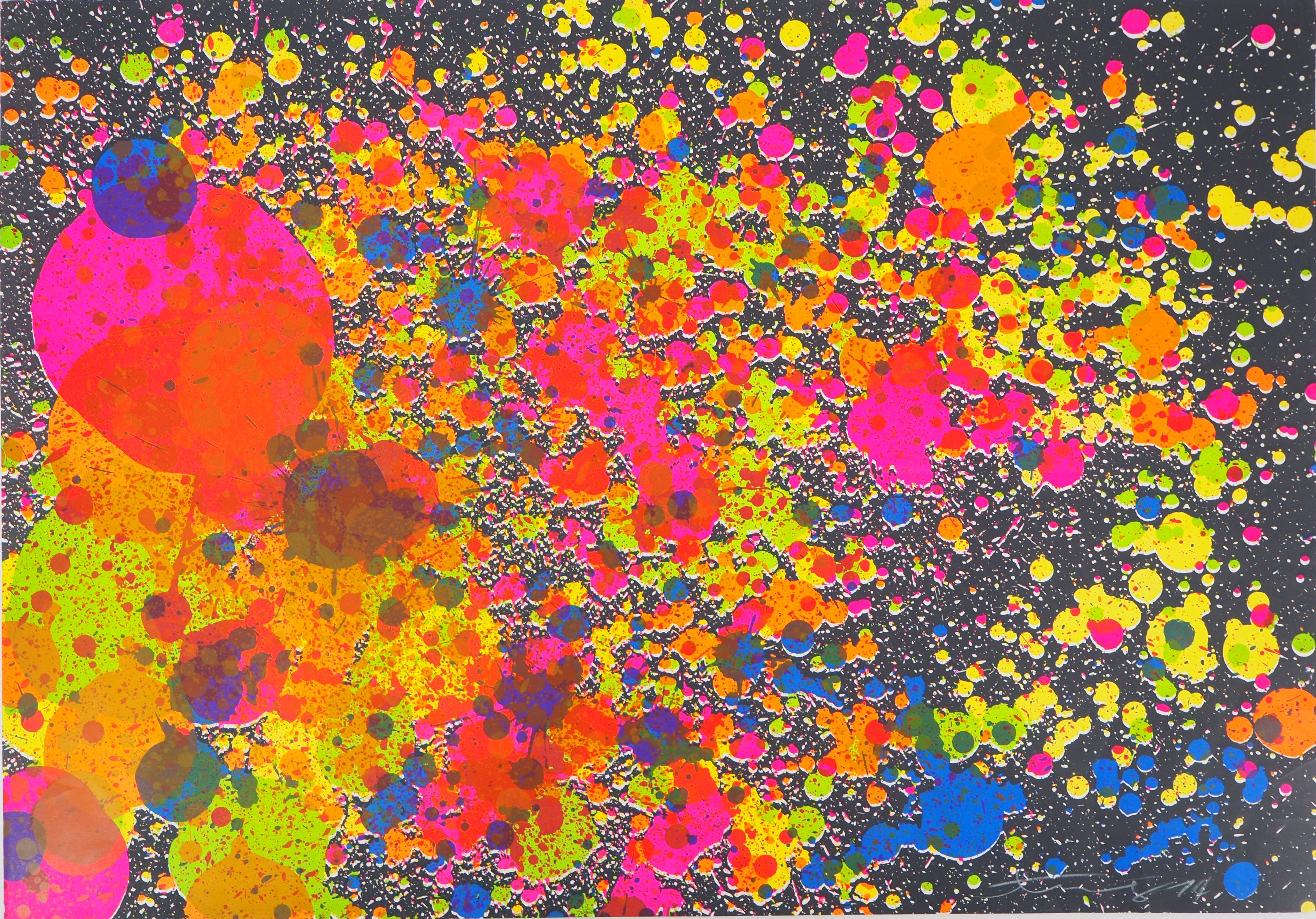 Walasse Ting Abstract Print - Cosmos : Color Explosion - Original lithograph, Handsigned and Numbered /75