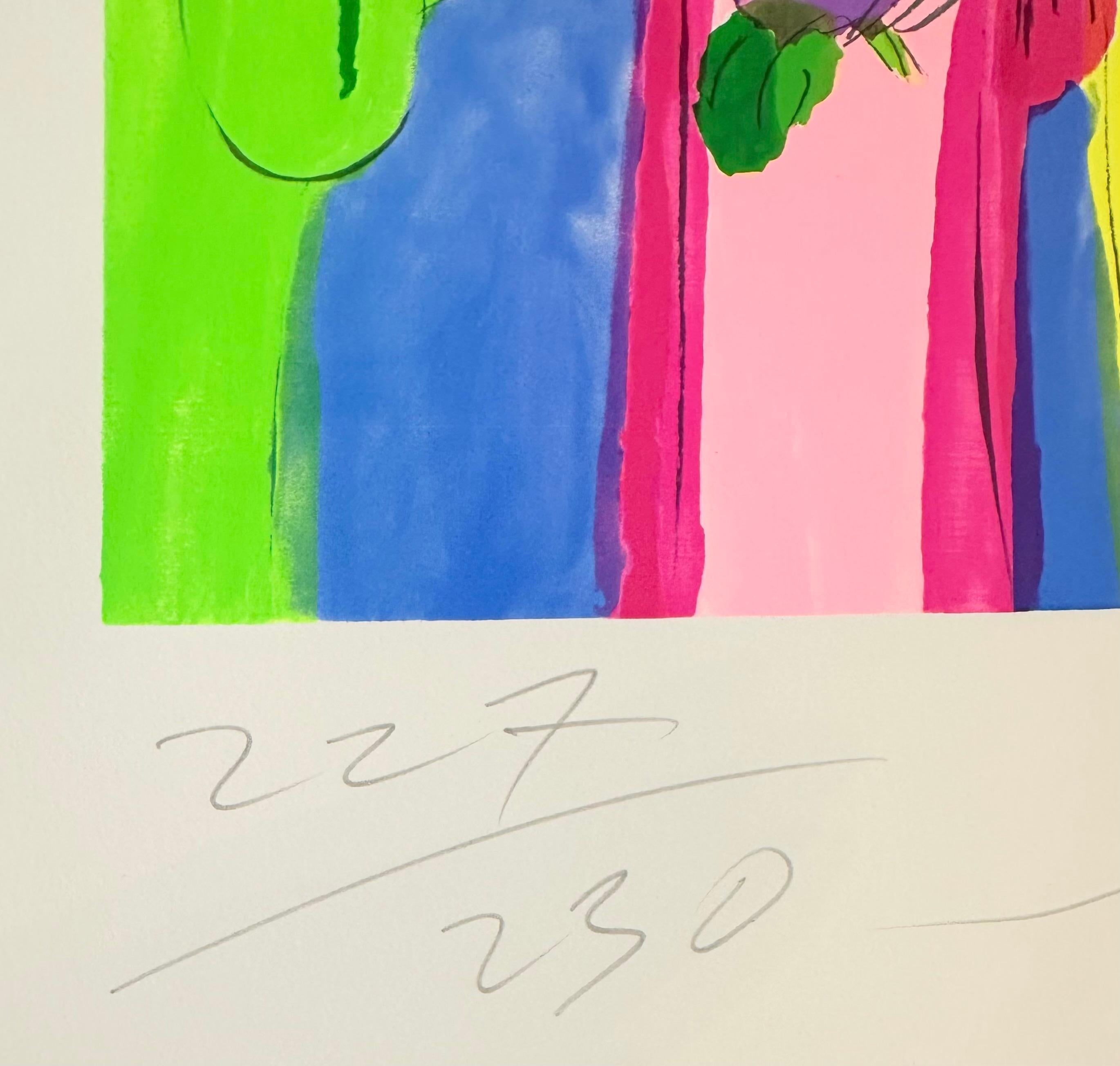 Walasse Ting, Femmes, fleurs et perroquets. Original Colour Lithograph For Sale 5