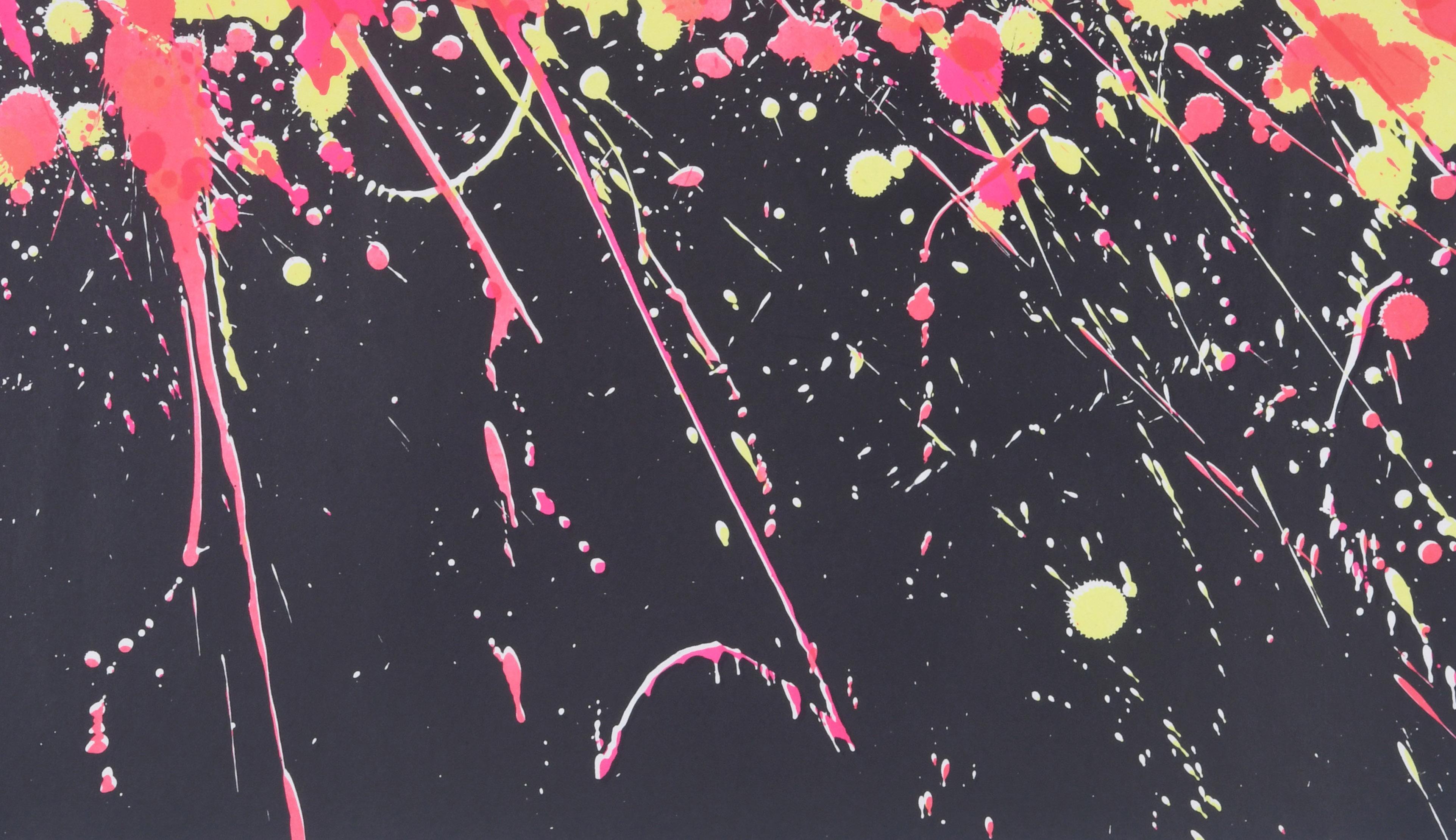 Fireworks - Gray Abstract Print by Walasse Ting