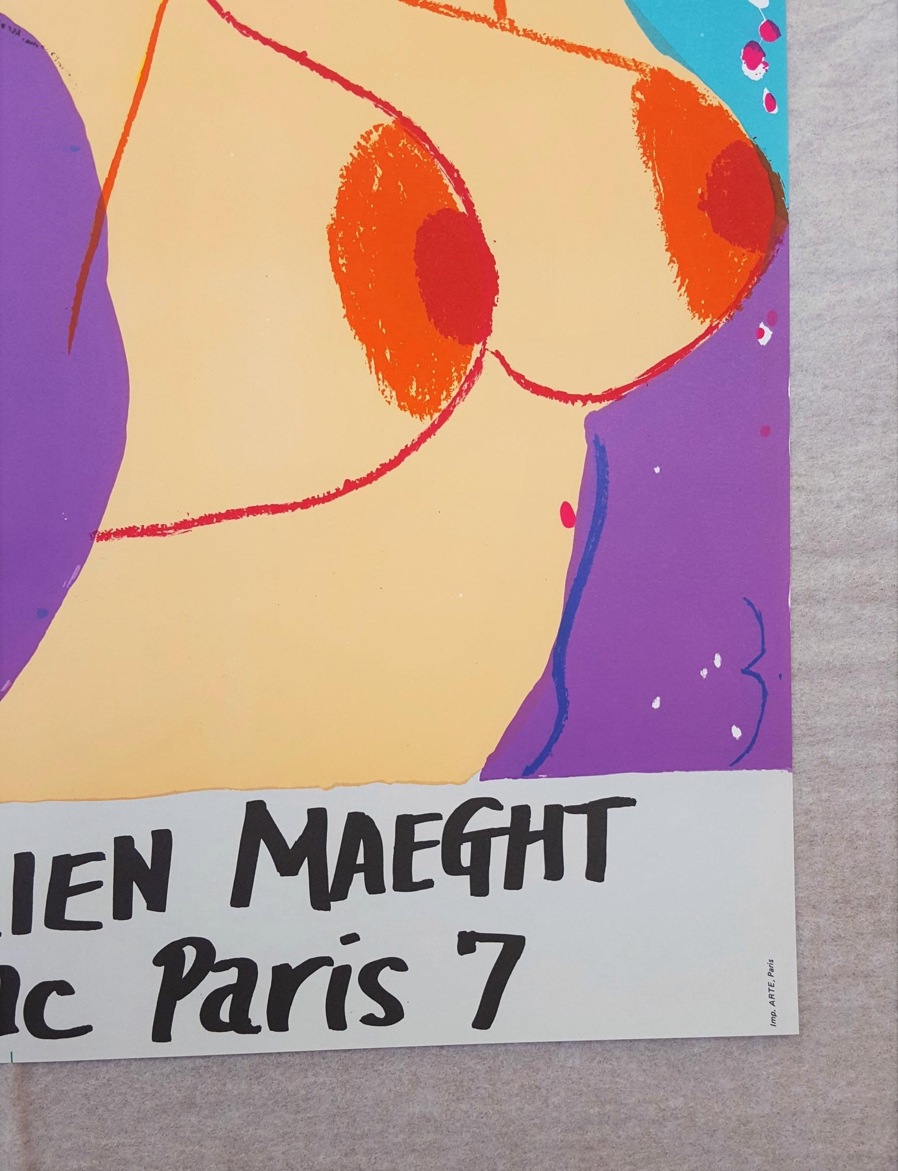 Galerie Adrien Maeght I (Bleue) /// Pop Art Nude Walasse Ting Modern Figurative For Sale 2