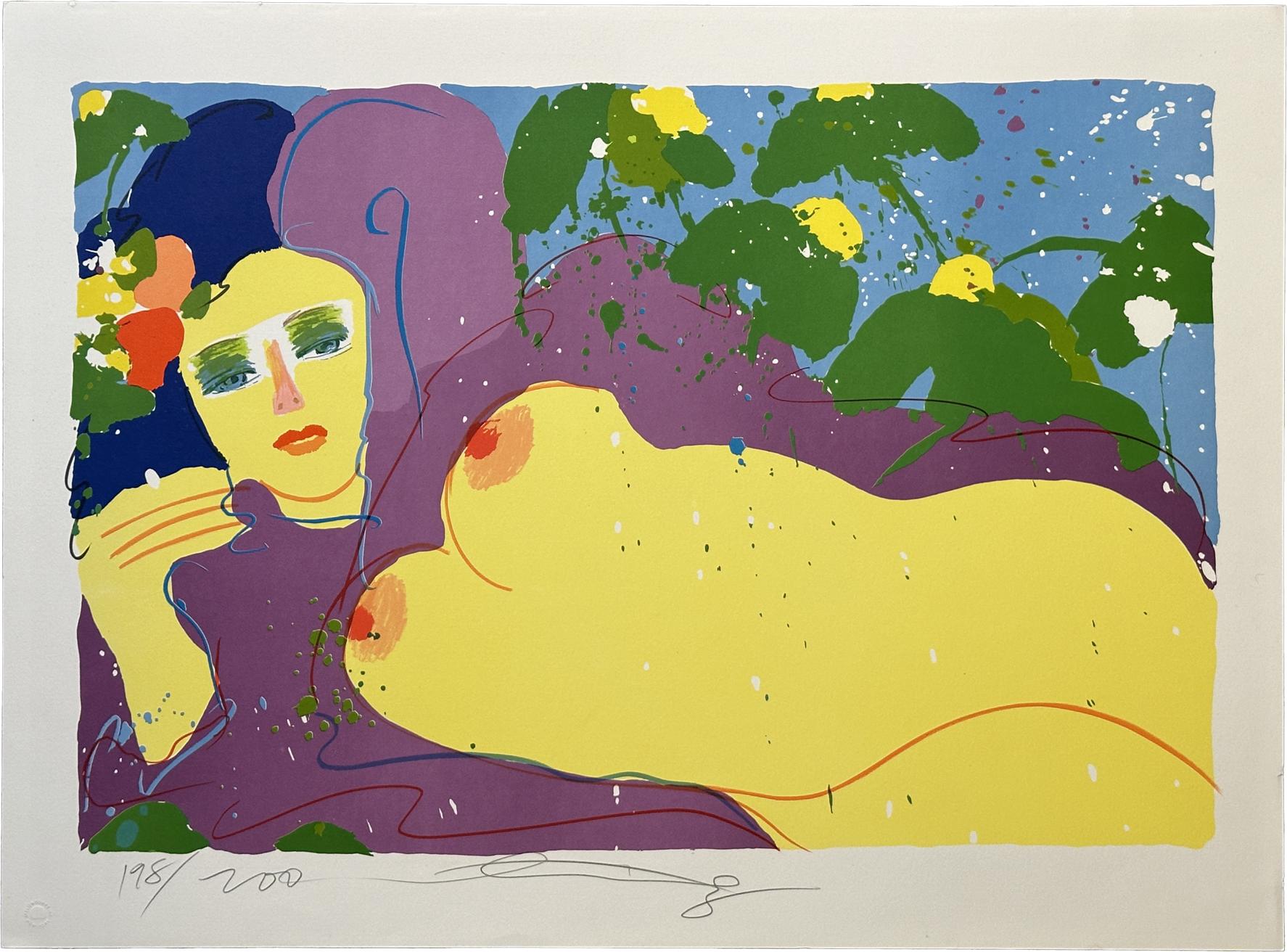 Walasse Ting Nude Print - Grape Flavor 1979 Signed Limited Edition Lithograph
