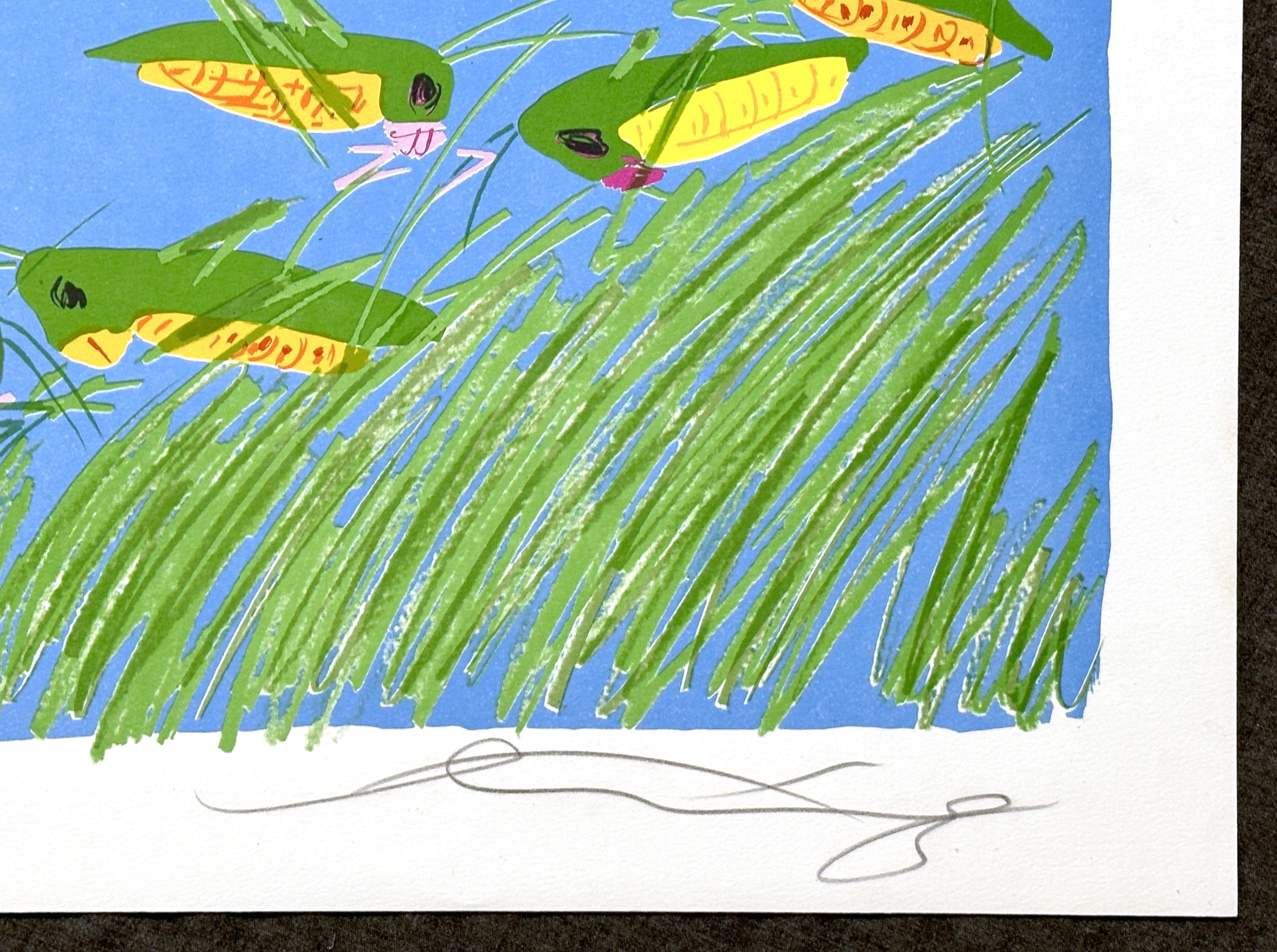 Grasshoppers 1981 Lithograph on Arches Archival Paper 1