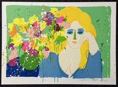 Lady with Vase 1981 Signed Limited Edition Lithograph