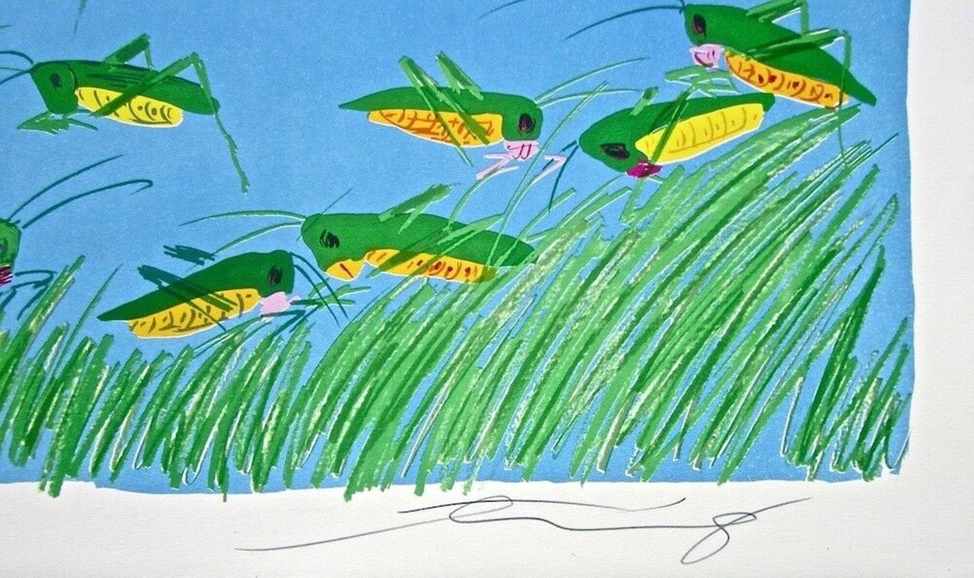 Lucky Grasshoppers - Print by Walasse Ting