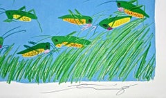 Lucky Grasshoppers, Limited Edition Lithograph, Walasse Ting