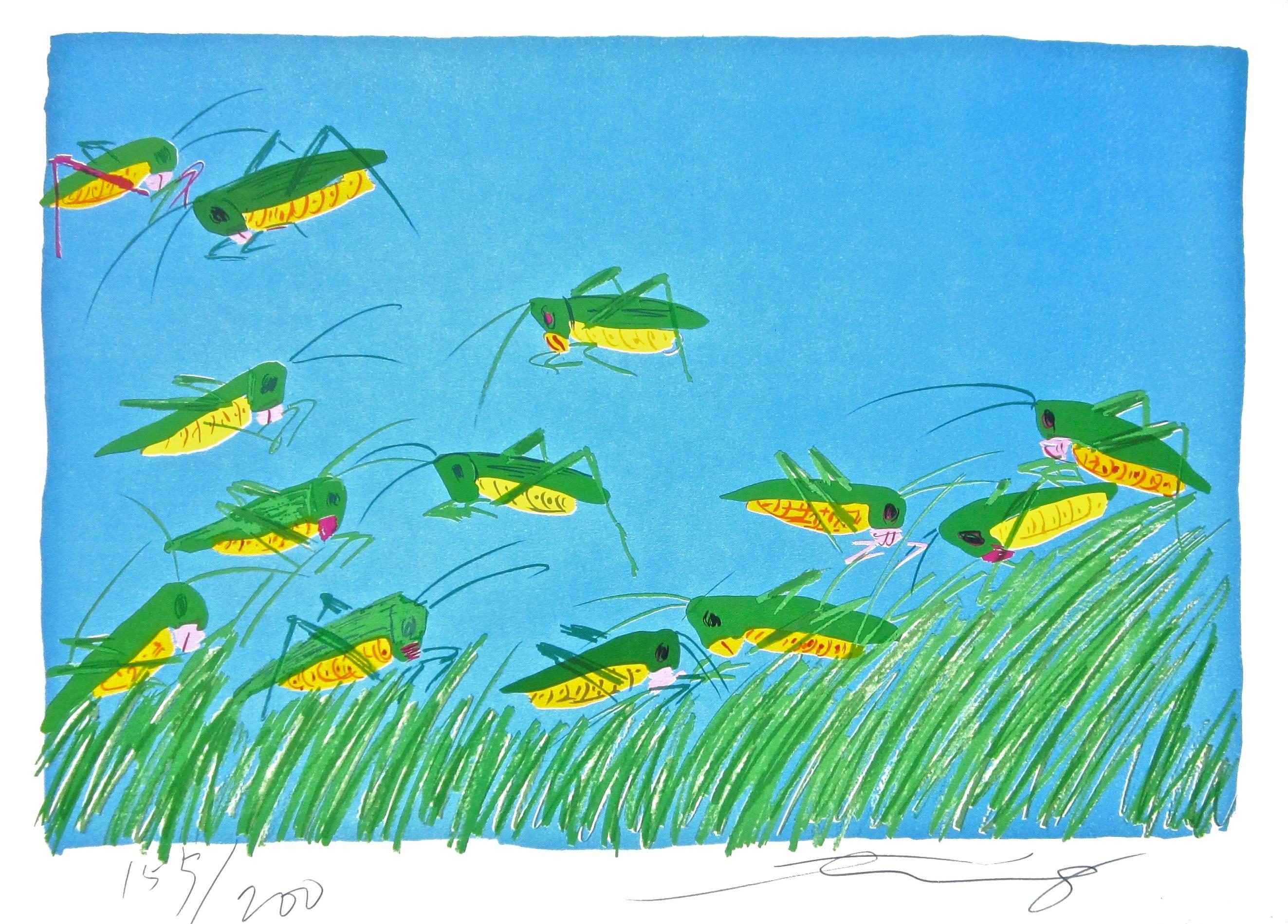Lucky Grasshoppers, Walasse Ting 丁雄泉 For Sale 4