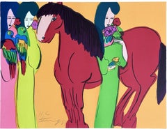 Caballo Rojo 1981 Litografía firmada de edición limitada