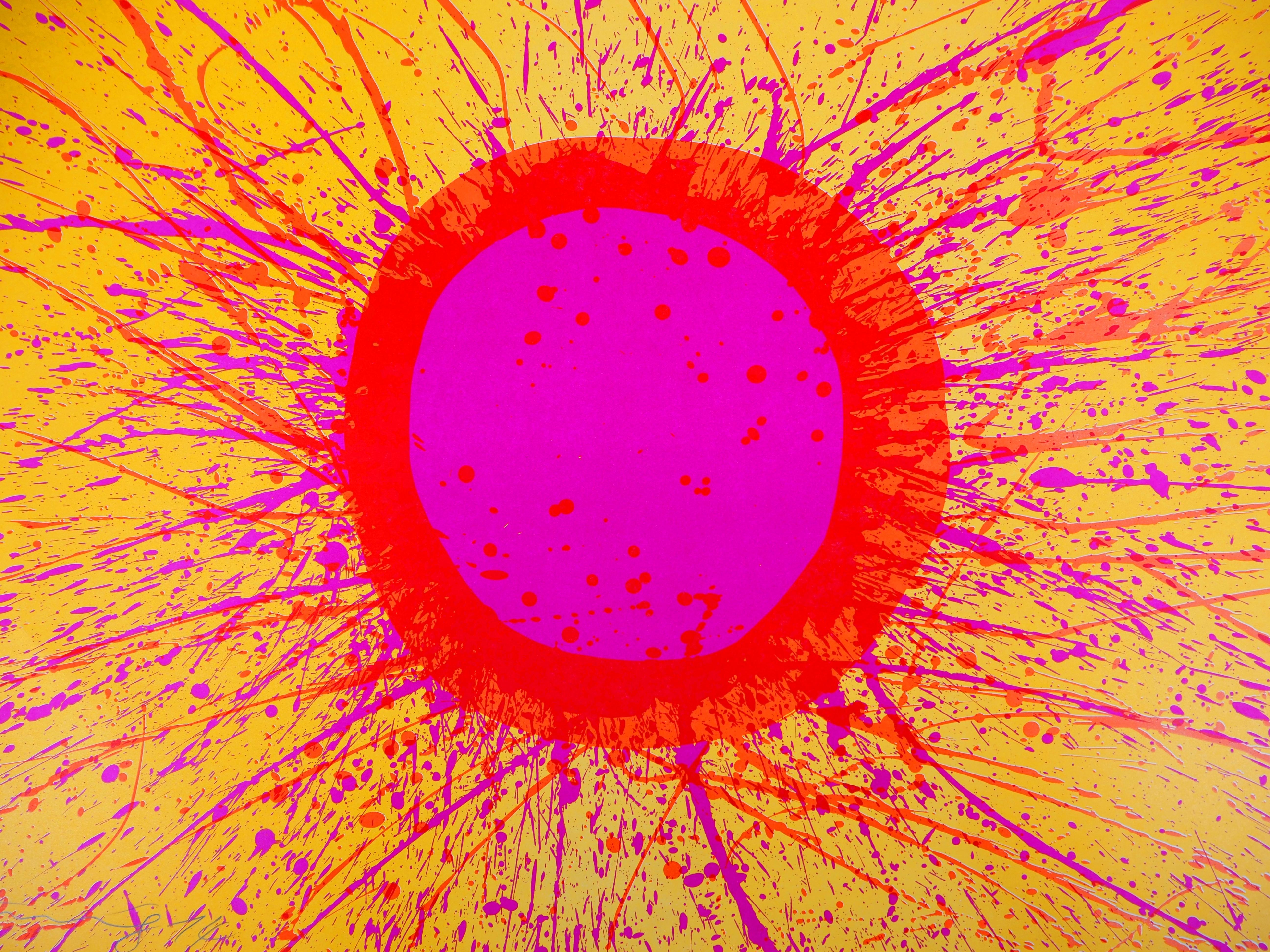 Shining Sun - Original lithograph, Handsigned - Abstract Print by Walasse Ting