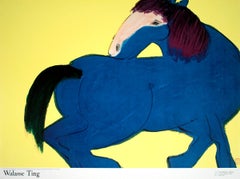 Walasse Ting 'Blue Horse' Vintage