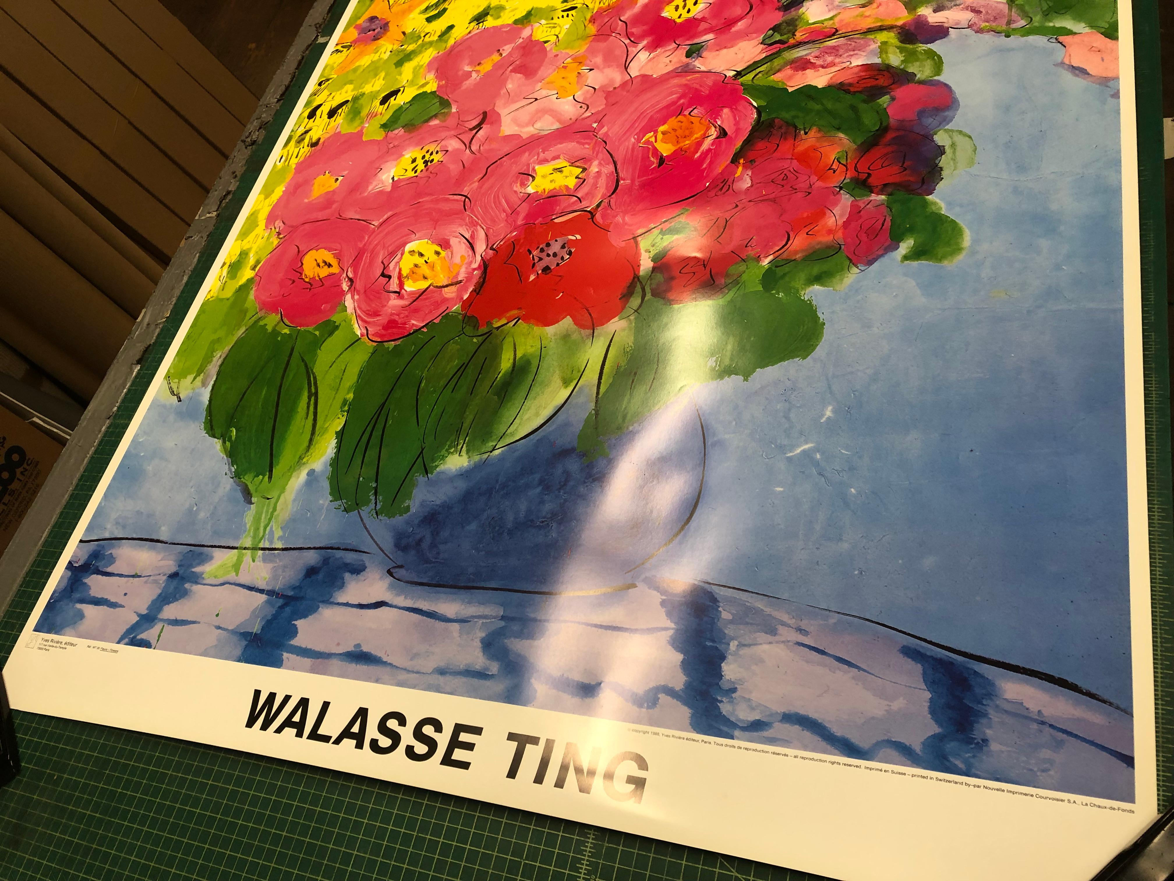 Walasse Ting-Flowers- For Sale 5