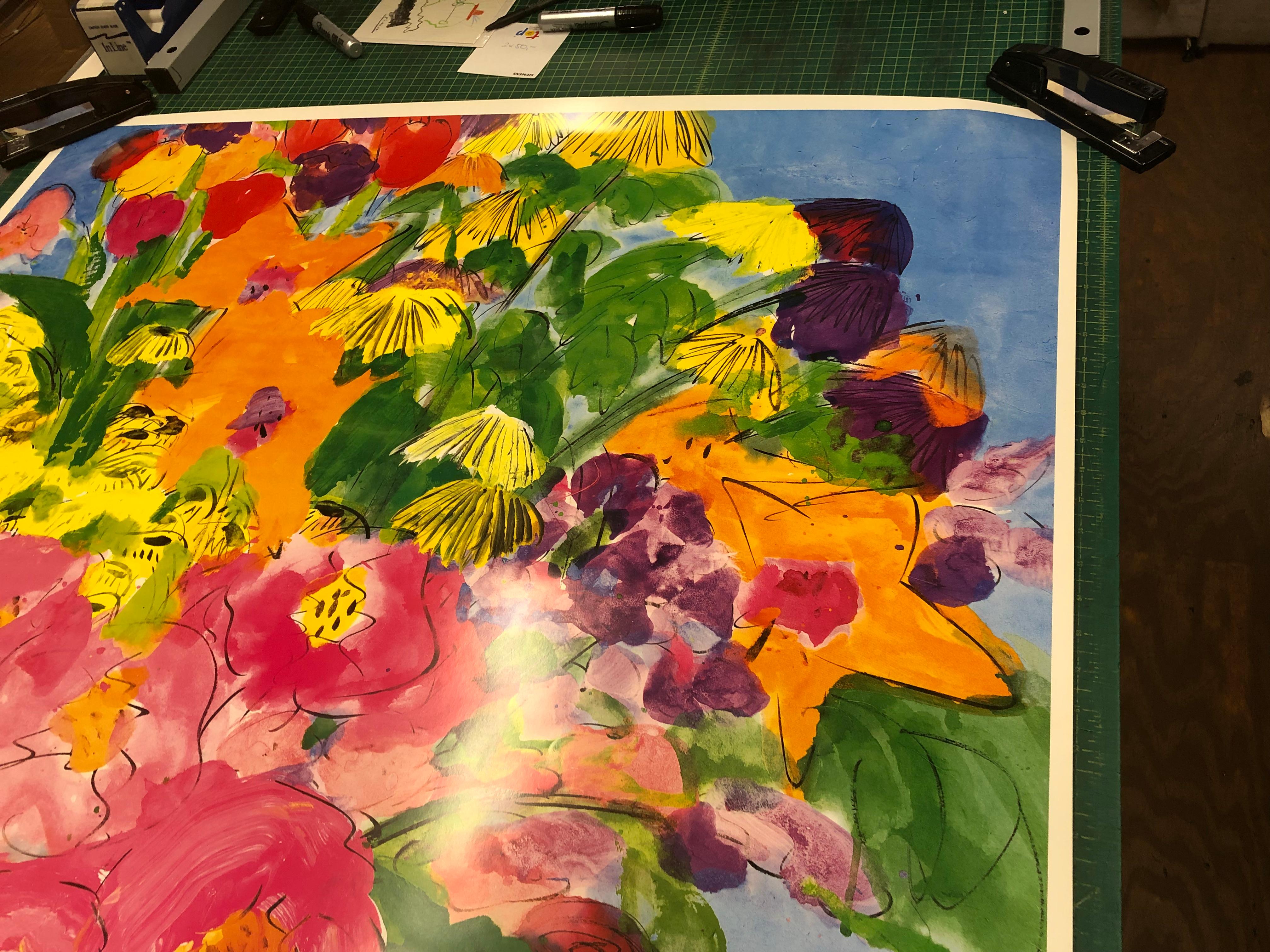 Walasse Ting-Flowers- For Sale 14