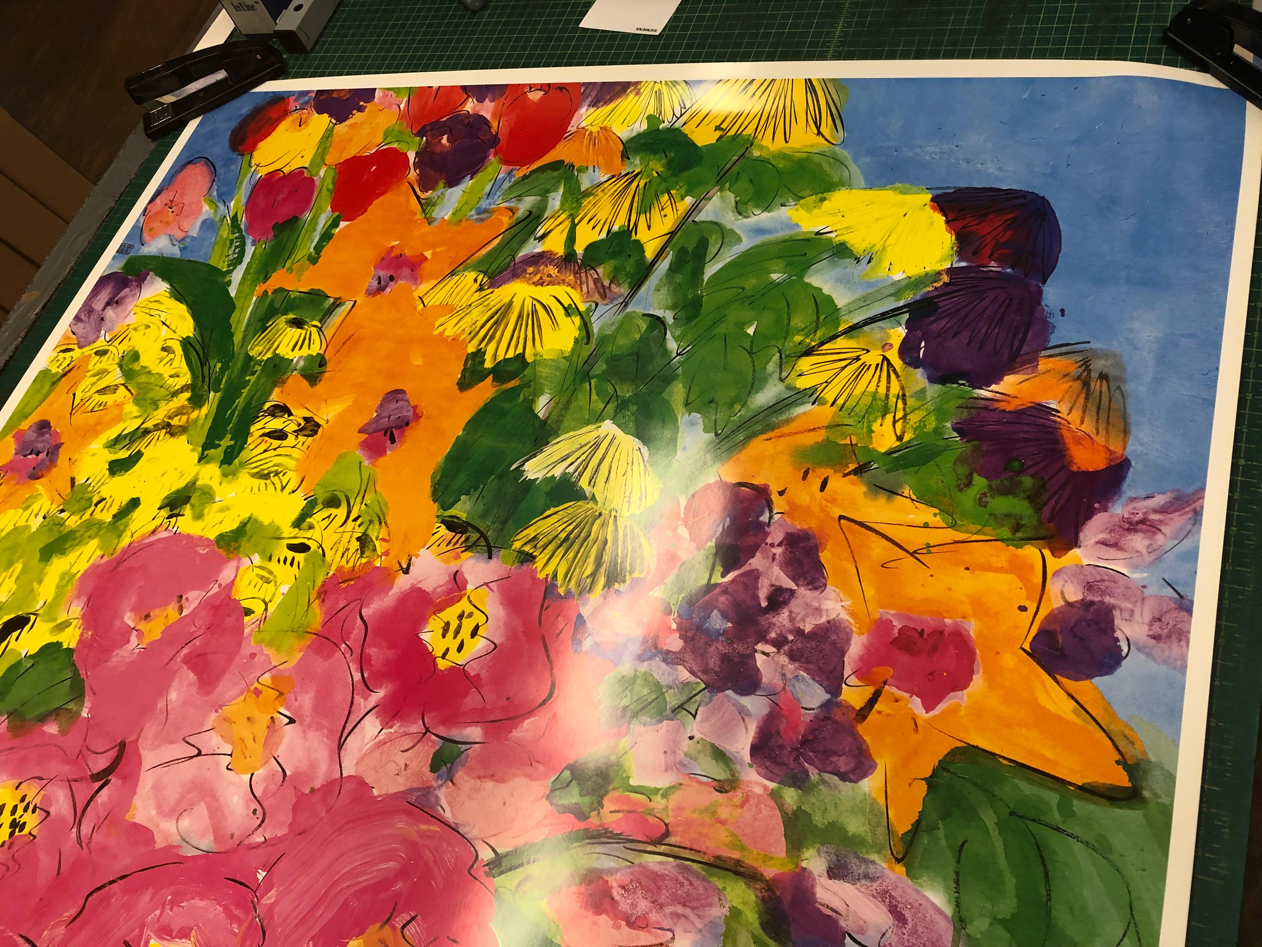 Walasse Ting-Flowers- For Sale 5