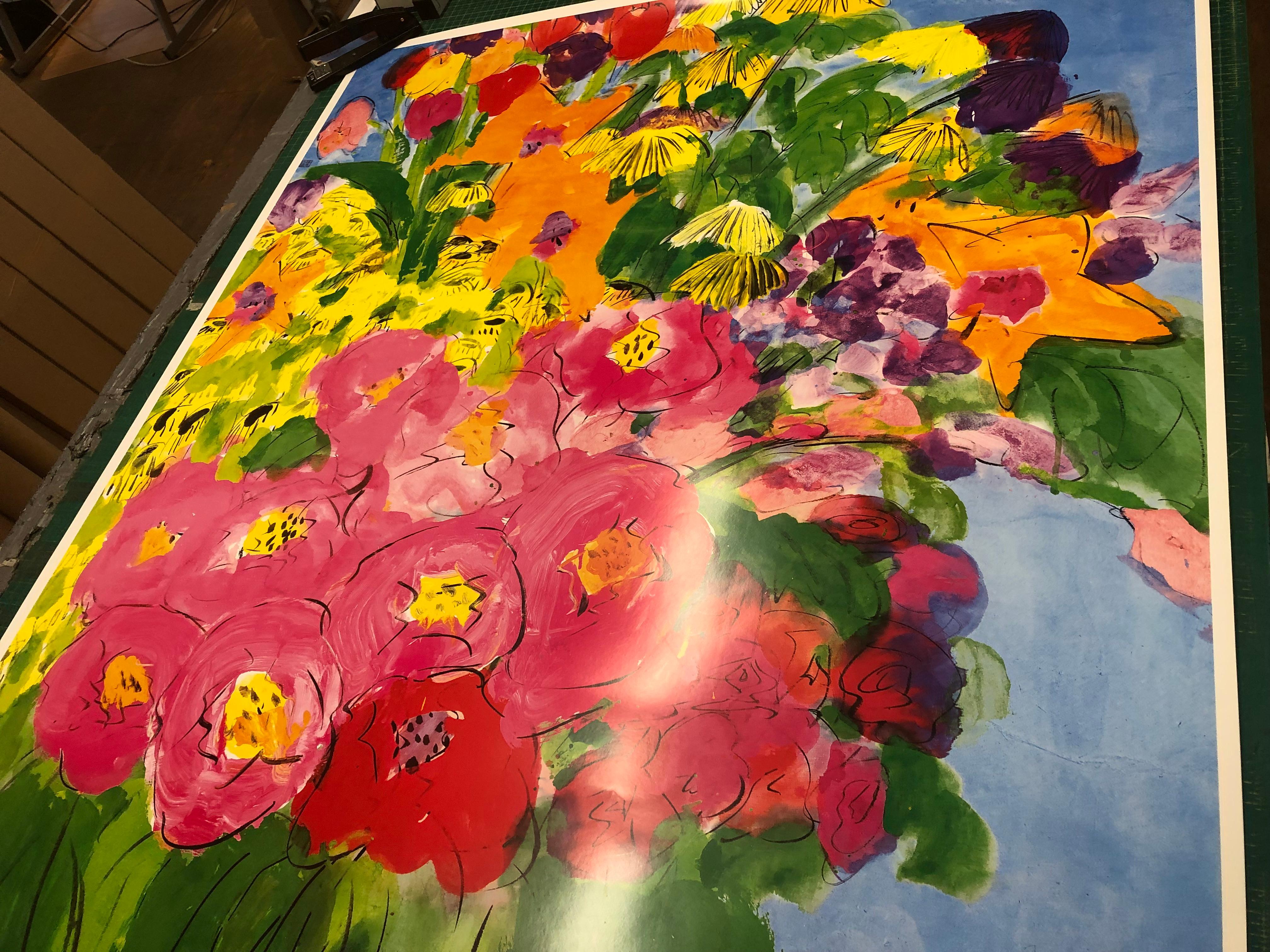 Walasse Ting-Flowers- For Sale 6