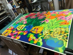 Walasse Ting 'Parrots and Flowers ' 1985, Serigraph Vintage