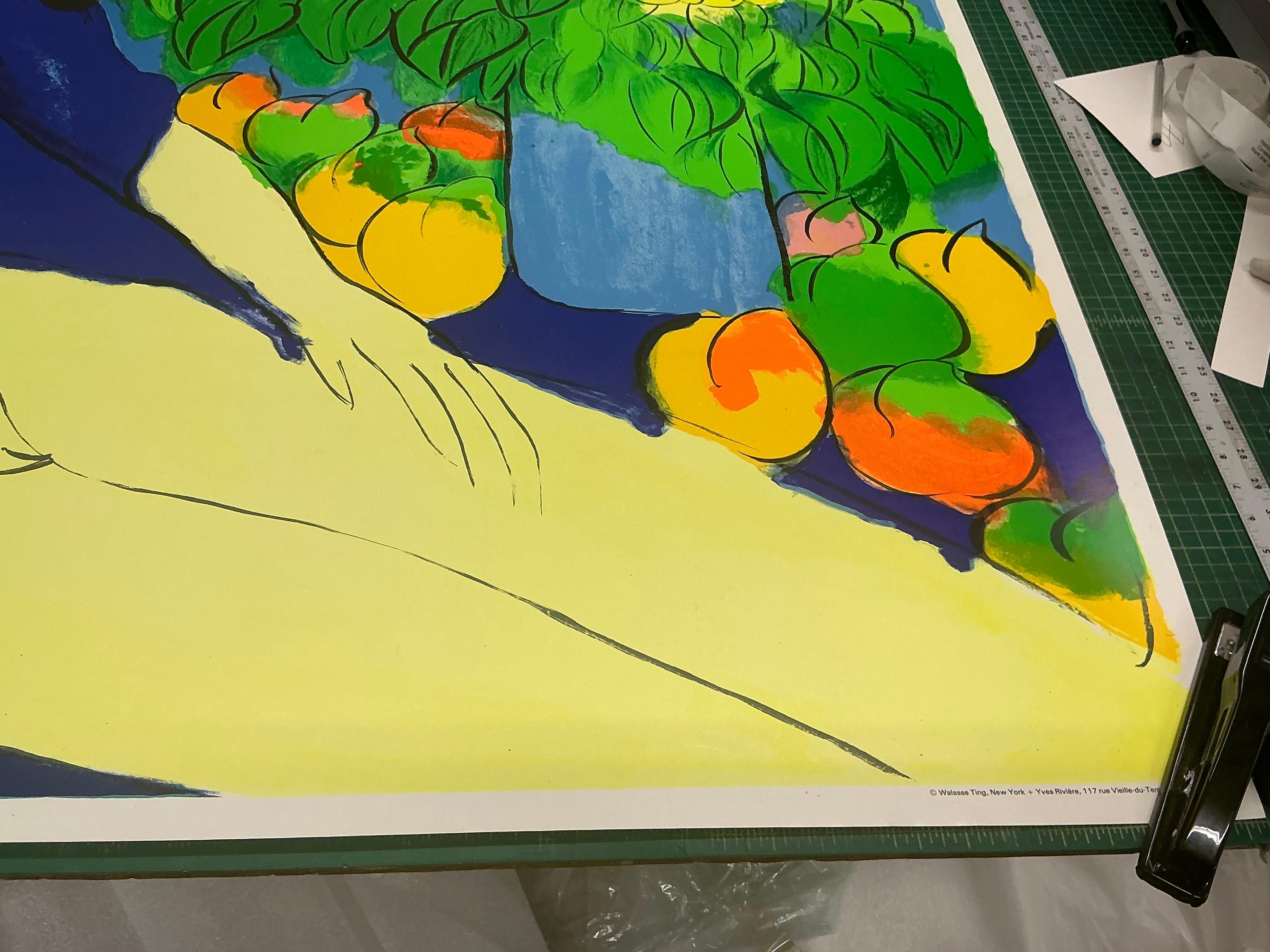 WALASSE TING Desnudo recostado con flores, 1978 en venta 8
