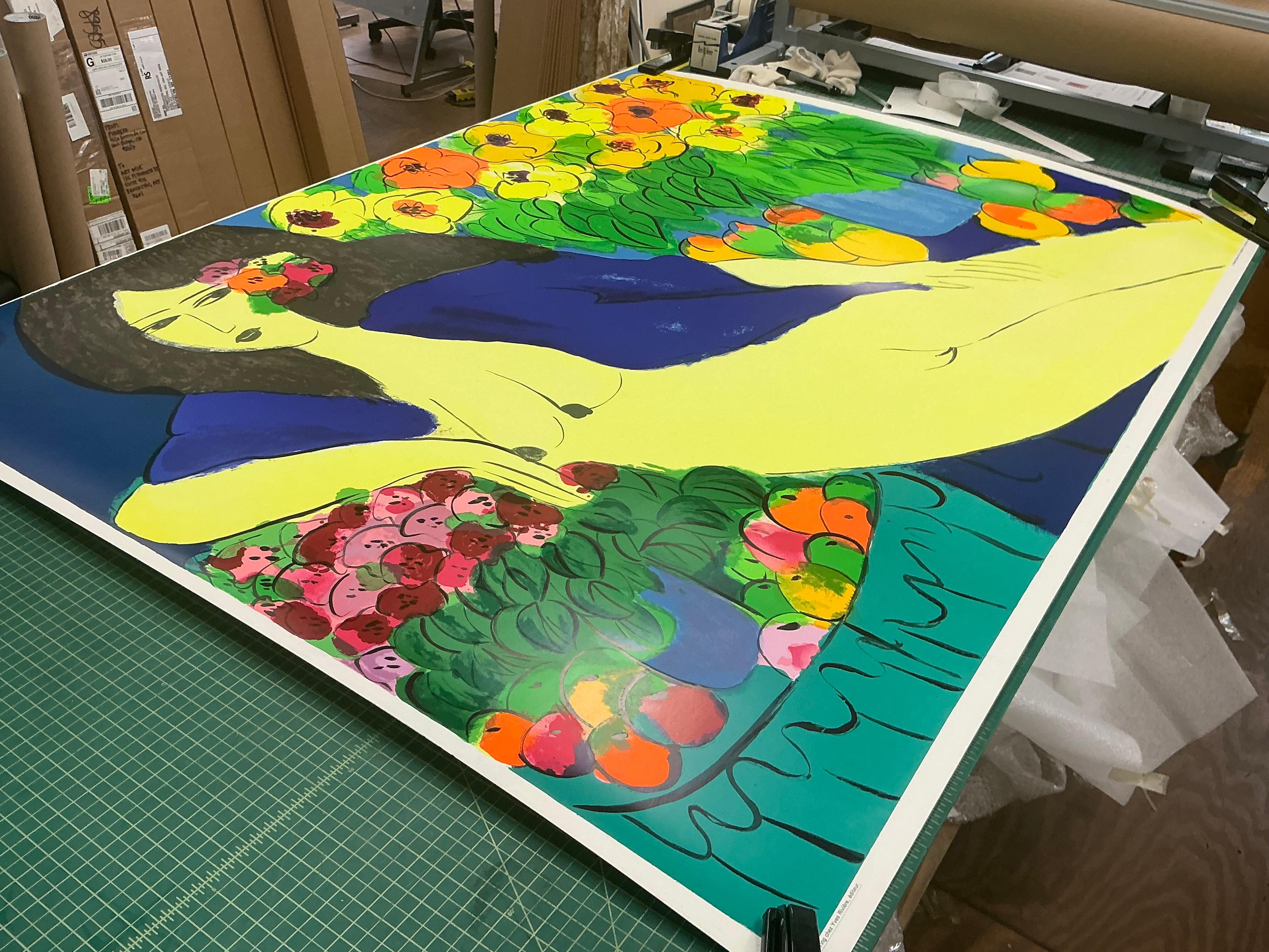 WALASSE TING Desnudo recostado con flores, 1978 en venta 1