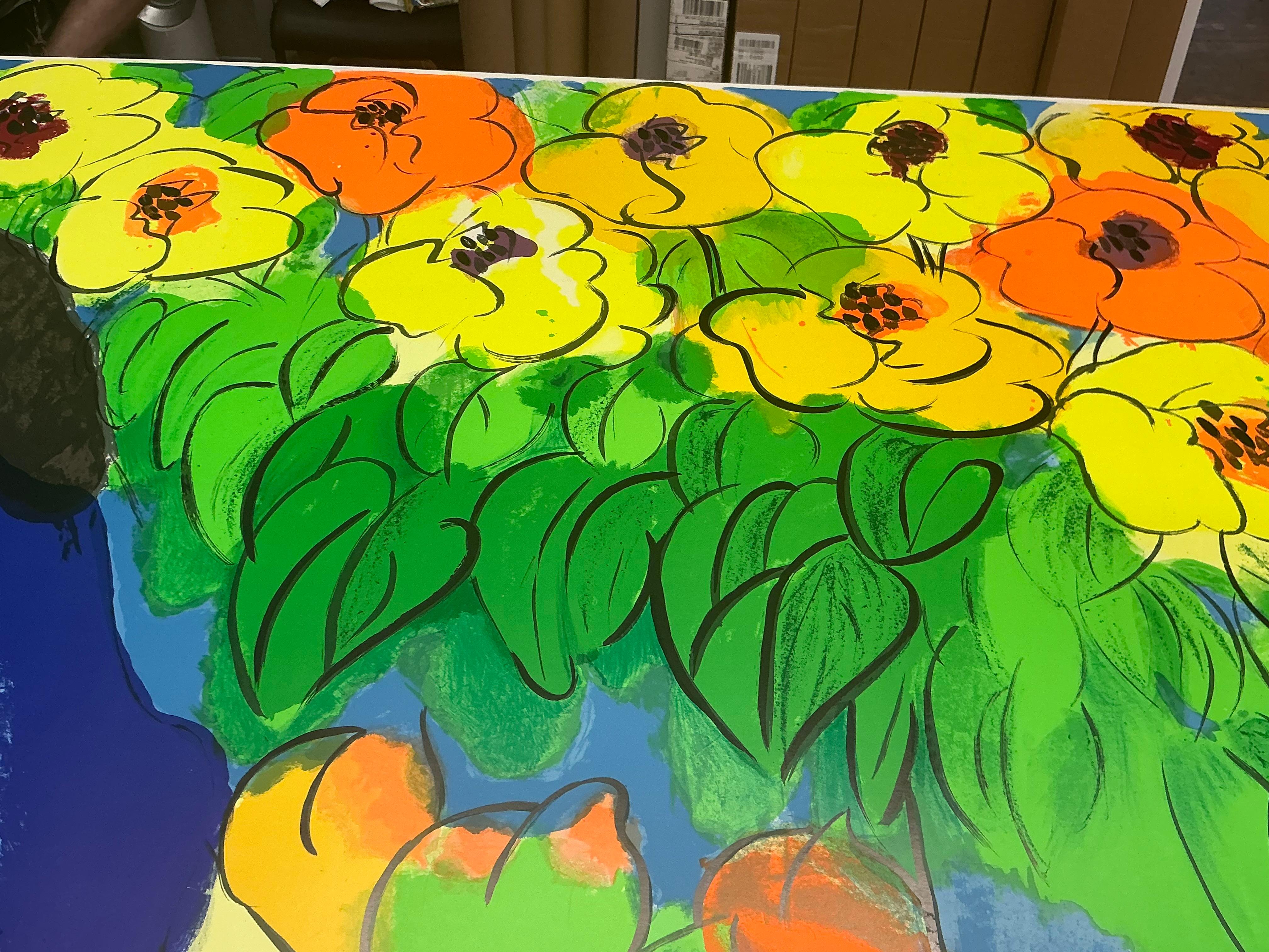 WALASSE TING Desnudo recostado con flores, 1978 en venta 5
