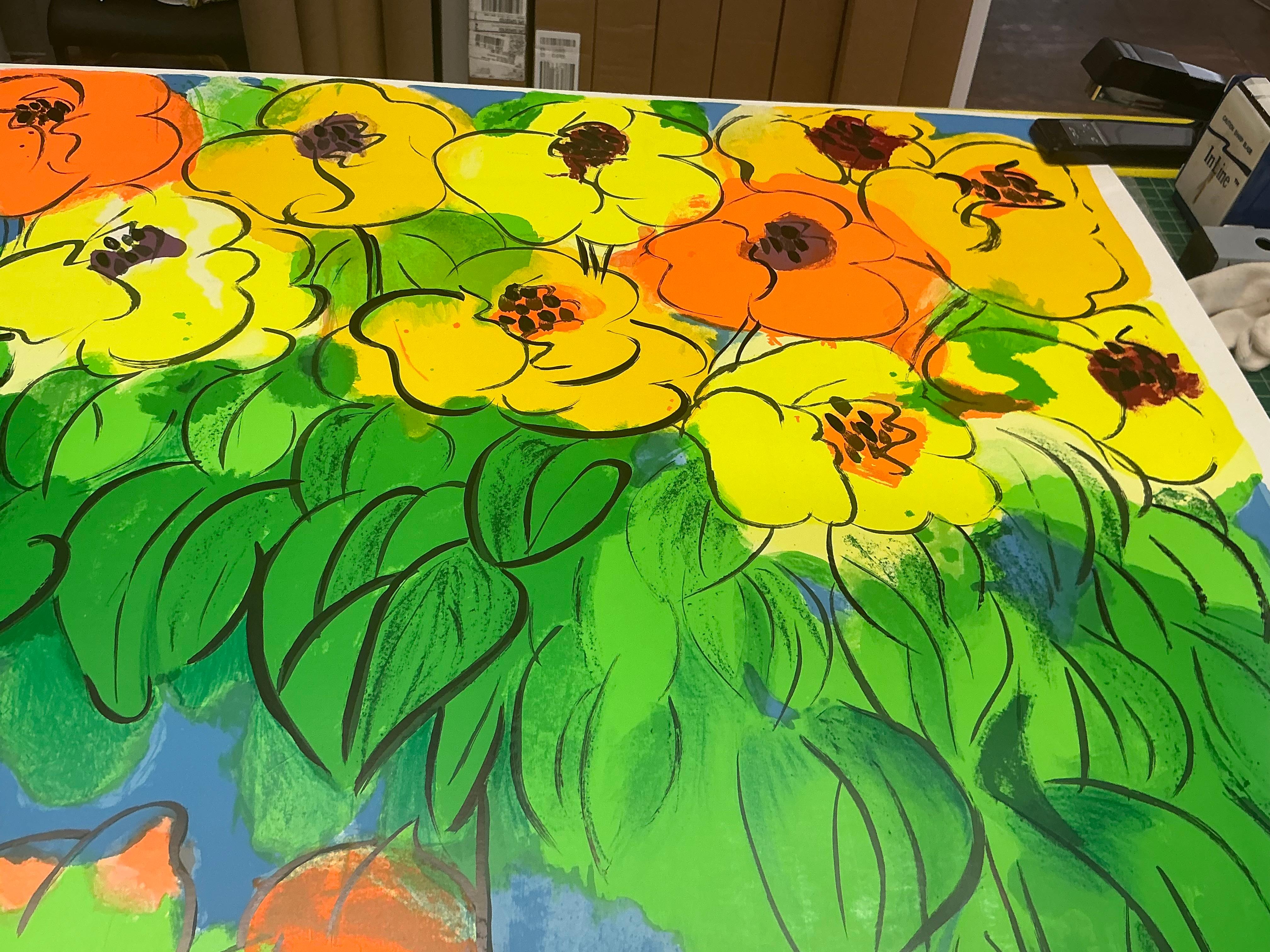 WALASSE TING Desnudo recostado con flores, 1978 en venta 6