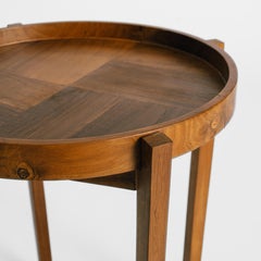 Walawwa Side Table Handmade in Teak Removable Patterned Tray, Made to Order