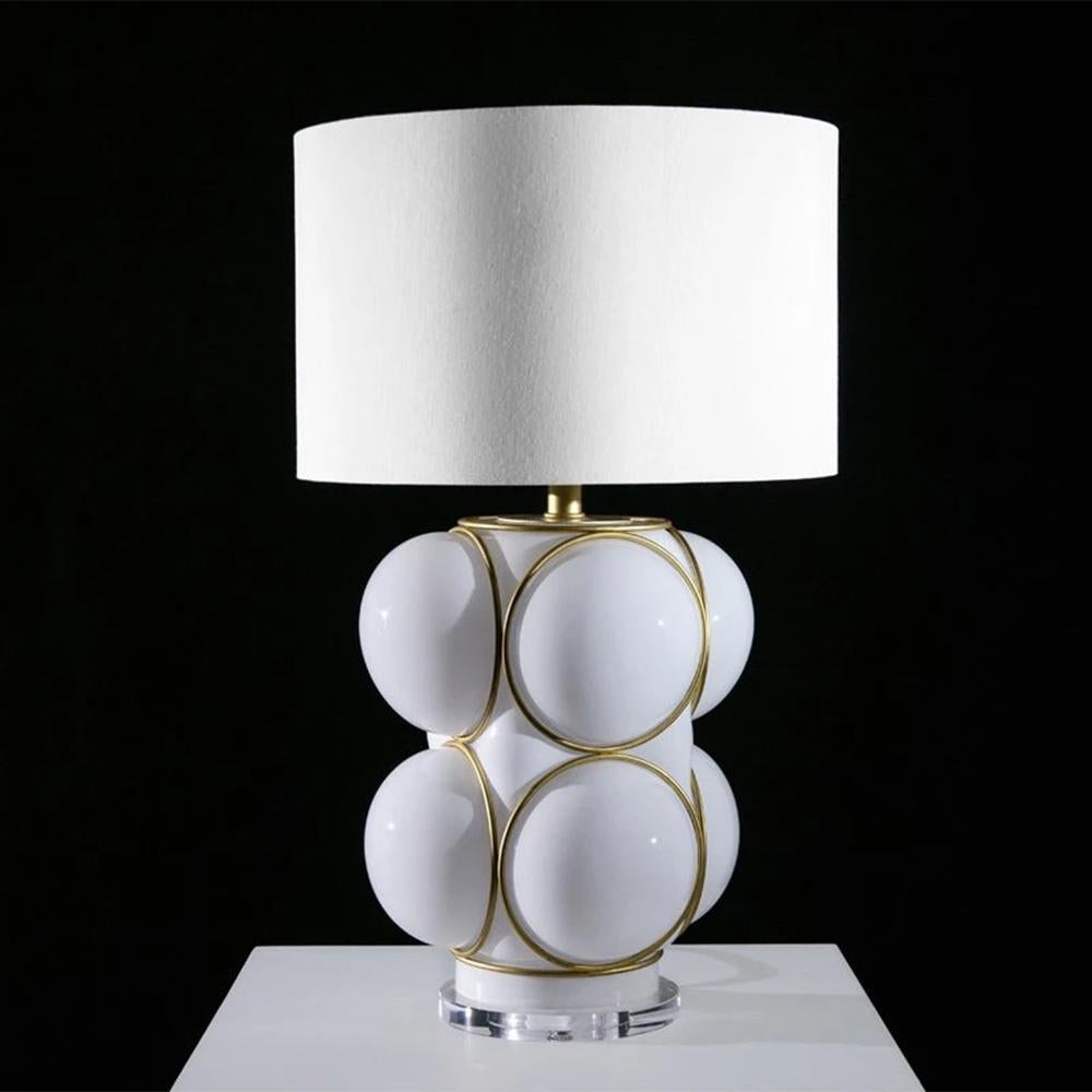 English Walberg White Table lamp For Sale