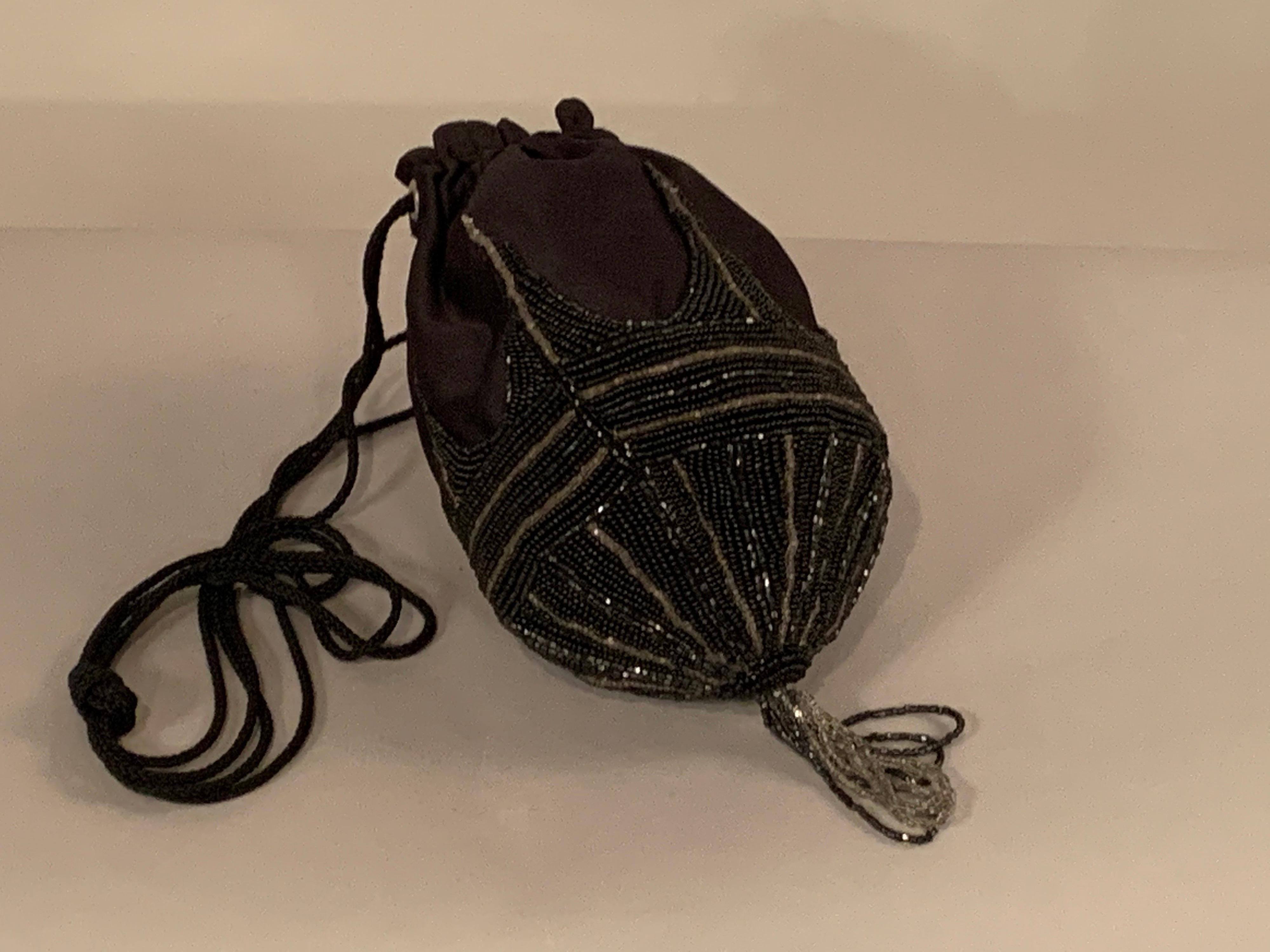 Walborg 1970's Beaded Satin Evening Bag in the Art Deco Style 1