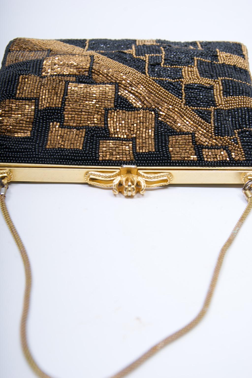 Walborg Deco-Inspired Beaded Evening Bag For Sale 2