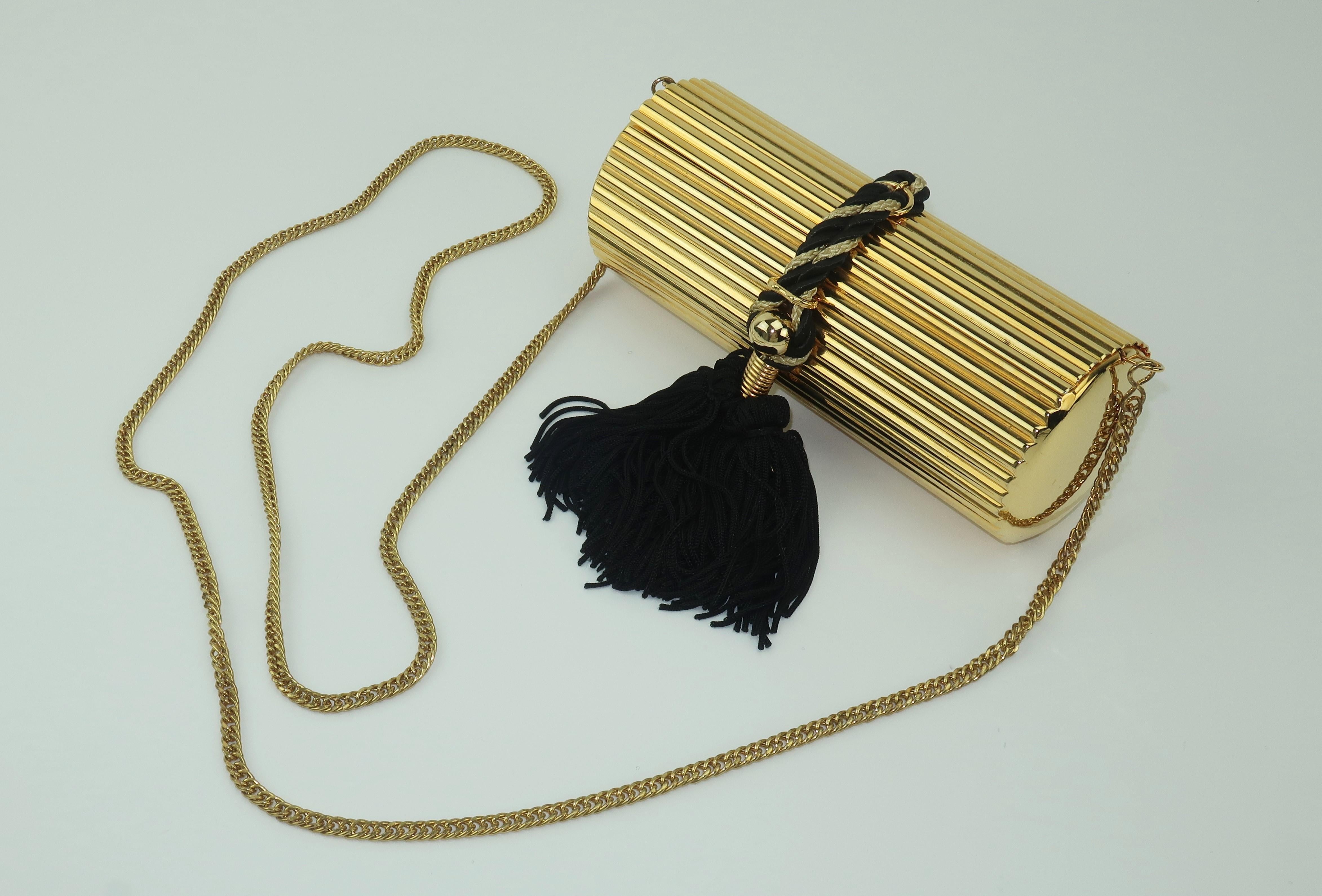 gold metal bag