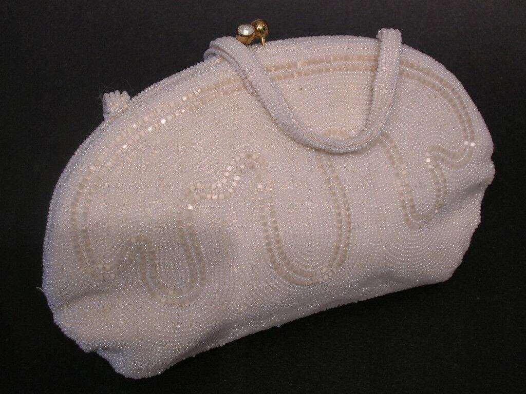 Art déco WALBORG - Sac à main perlé vintage avec fermeture en strass, Japon, années 1960 en vente