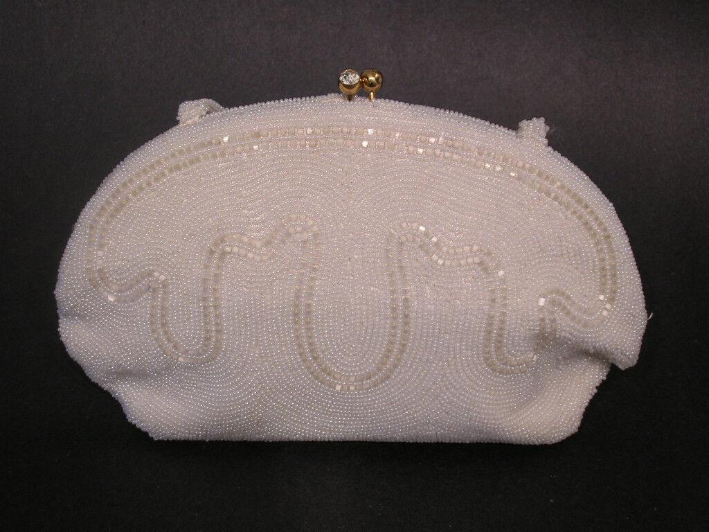 WALBORG - Vintage Perlenhandtasche - Strassverschluss - Japan - ca. 1960er Jahre (Handgefertigt) im Angebot