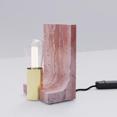 WALCOTT TABLE - LED - Dark Bronze / Travertino Romano